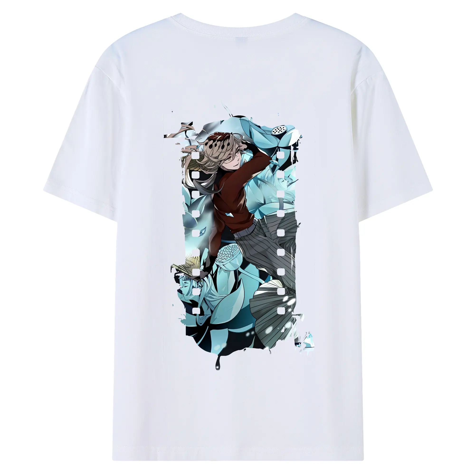 鬼滅の刃 グッズ,童磨 - 綿100％ 半袖Tシャツ ・ バックプリント ・ 快適 通気性 ・ 日常使い 散歩 スポーツ用