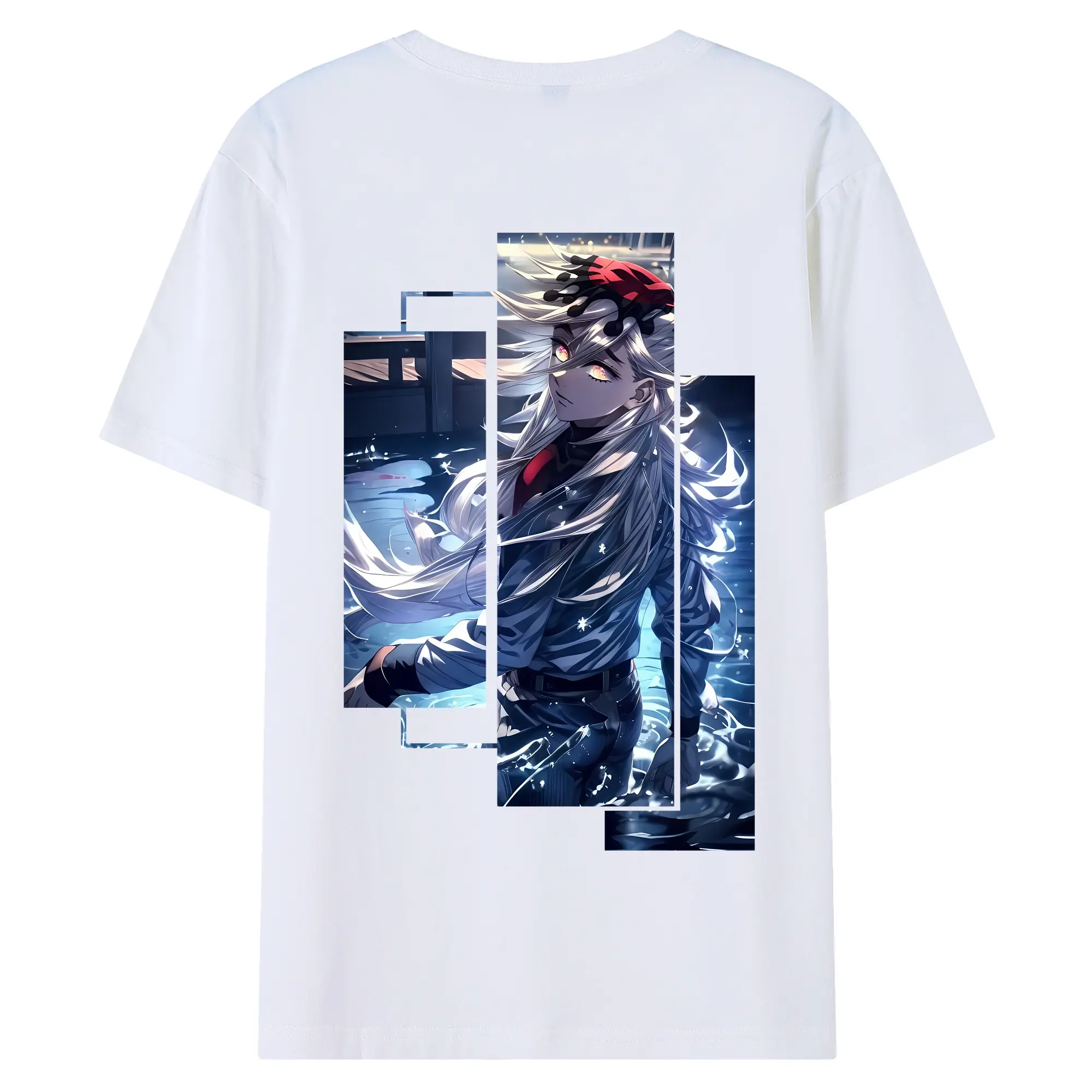 鬼滅の刃 グッズ,童磨 - 綿100％ 半袖Tシャツ ・ バックプリント ・ 快適 通気性 ・ 日常使い 散歩 スポーツ用