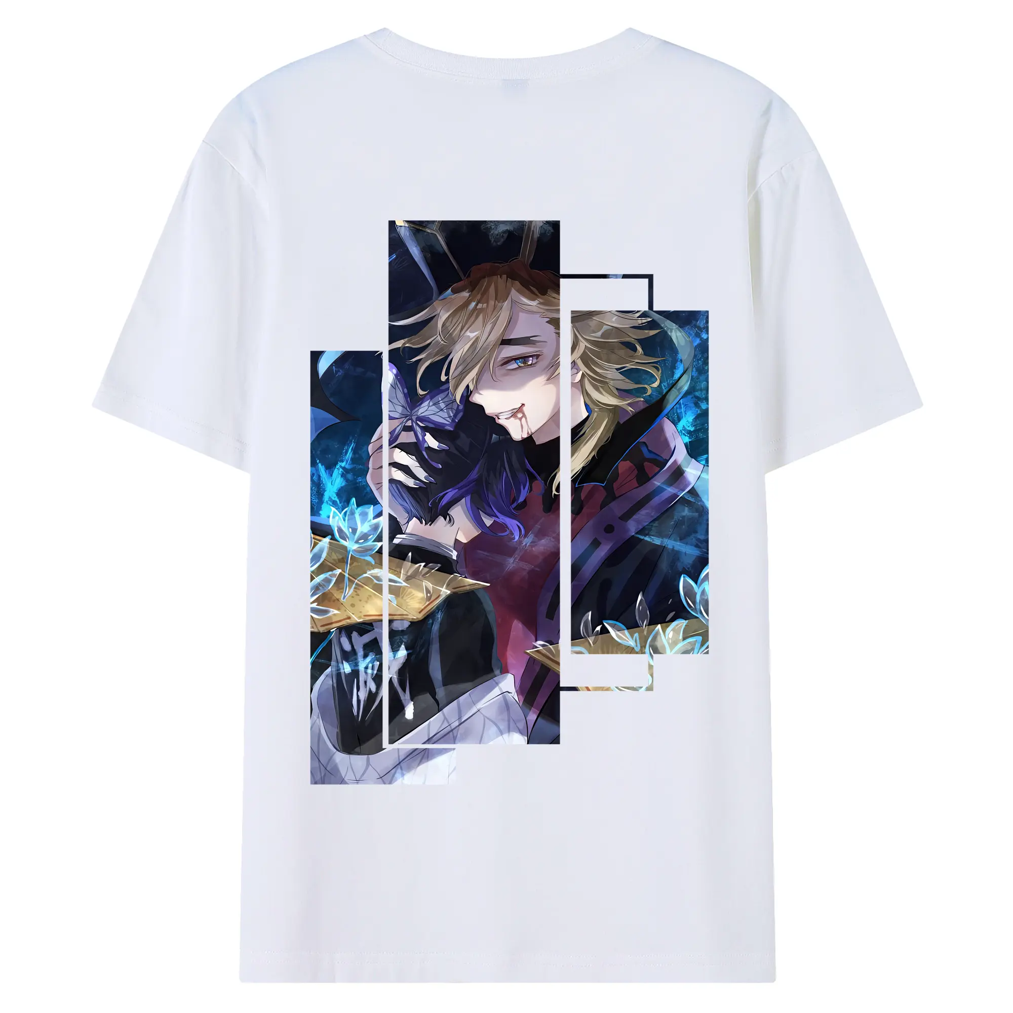 鬼滅の刃 グッズ,童磨 - 綿100％ 半袖Tシャツ ・ バックプリント ・ 快適 通気性 ・ 日常使い 散歩 スポーツ用