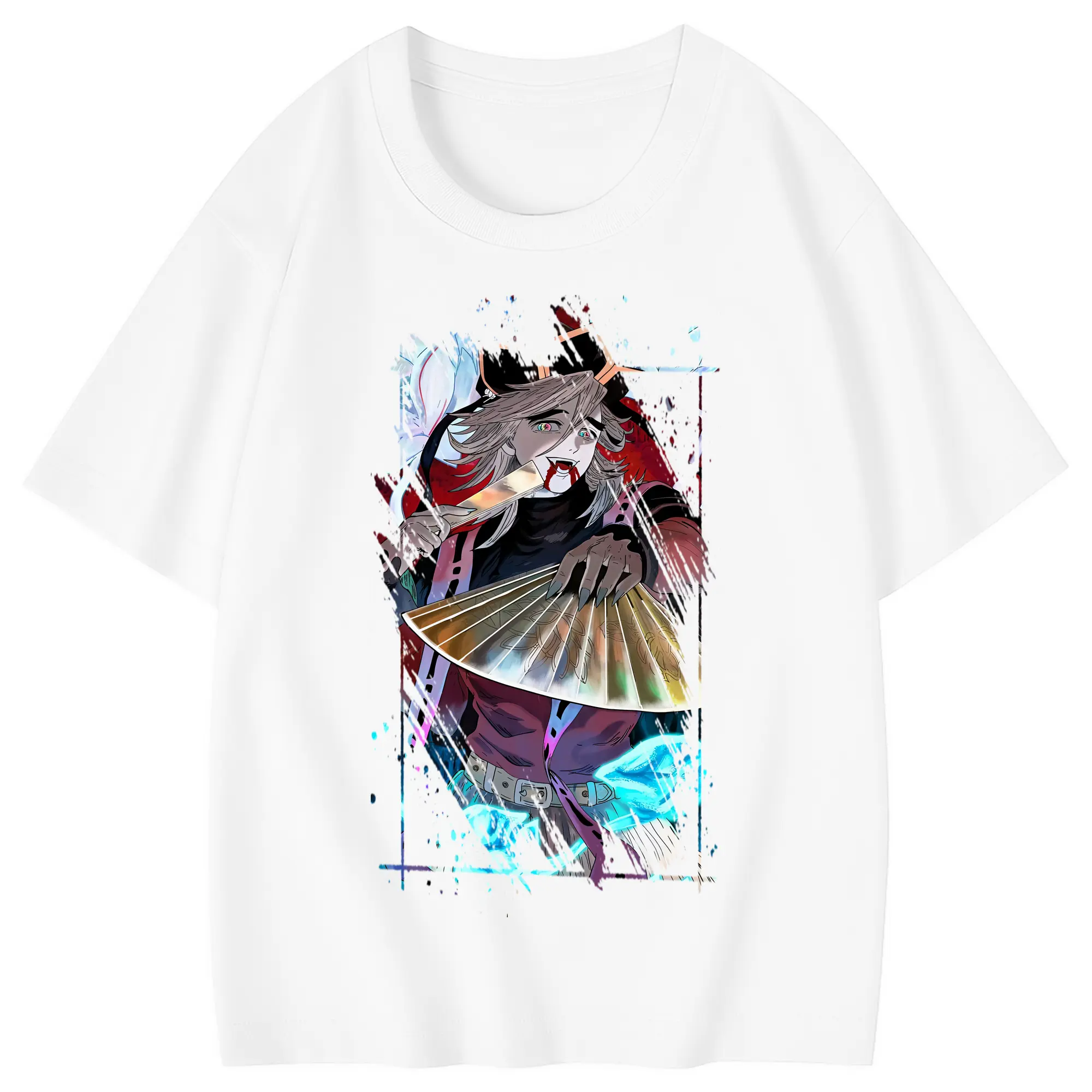 鬼滅の刃 グッズ,童磨 - 綿100％ キッズTシャツ ・ フロントプリント ・ 快適 通気性 ・ スポーツ カジュアル 散歩用