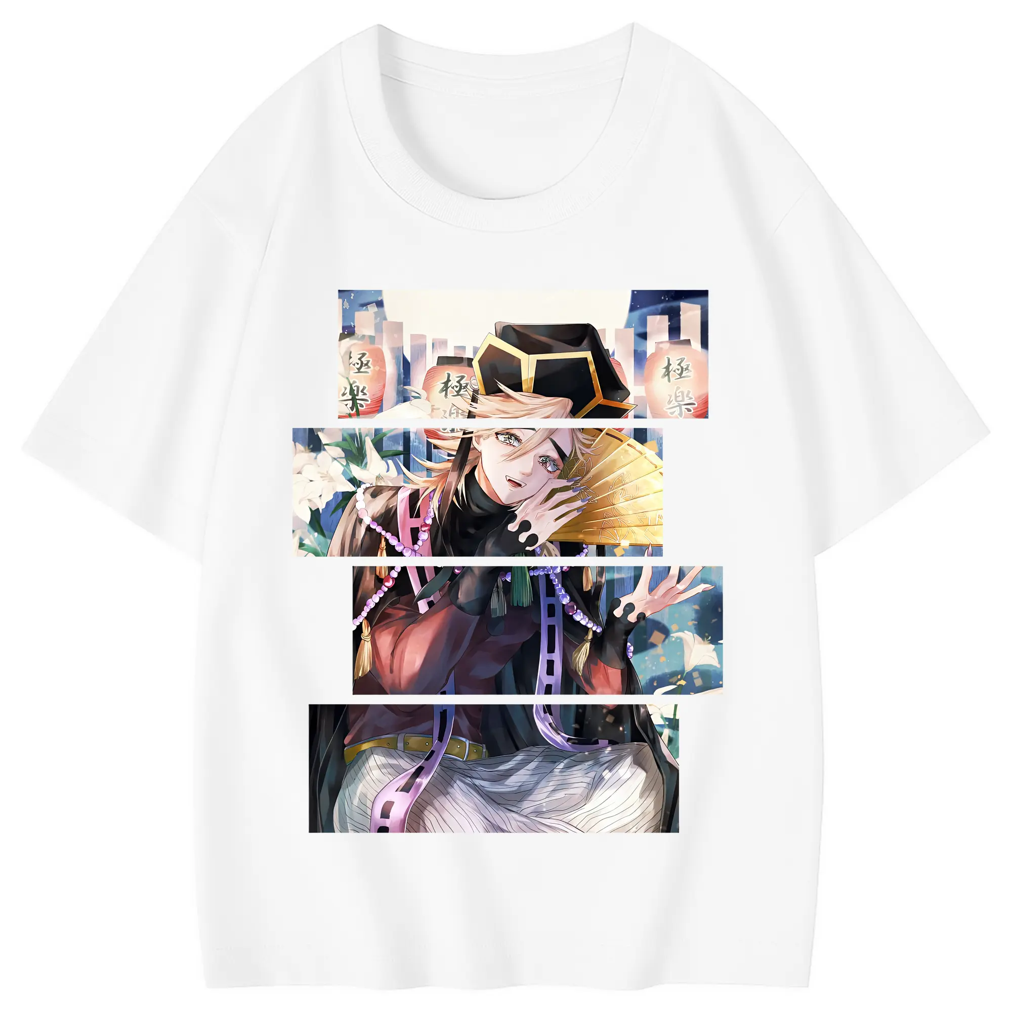 鬼滅の刃 グッズ,童磨 - 綿100％ キッズTシャツ ・ フロントプリント ・ 快適 通気性 ・ スポーツ カジュアル 散歩用