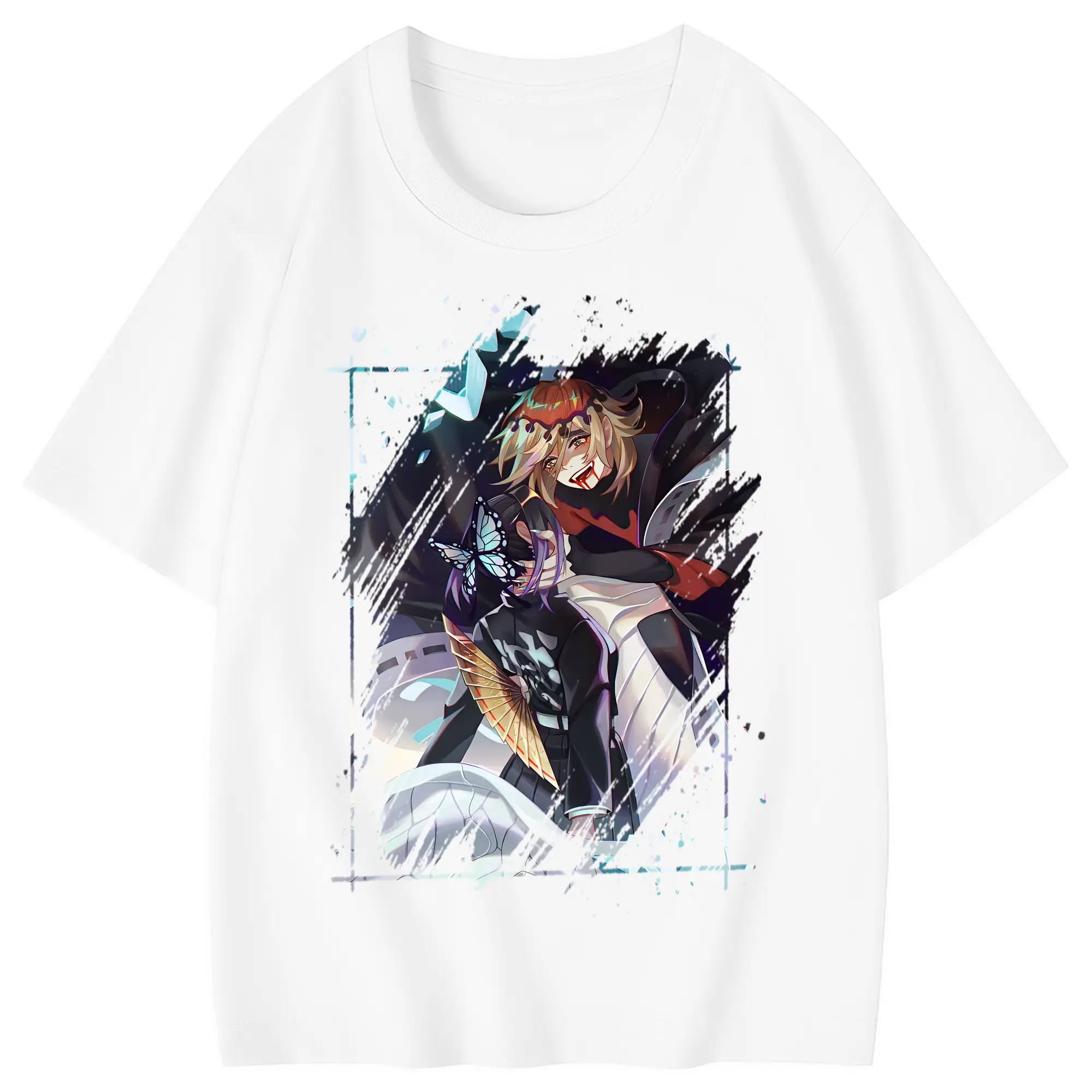 鬼滅の刃 グッズ,童磨 - 綿100％ キッズTシャツ ・ フロントプリント ・ 快適 通気性 ・ スポーツ カジュアル 散歩用