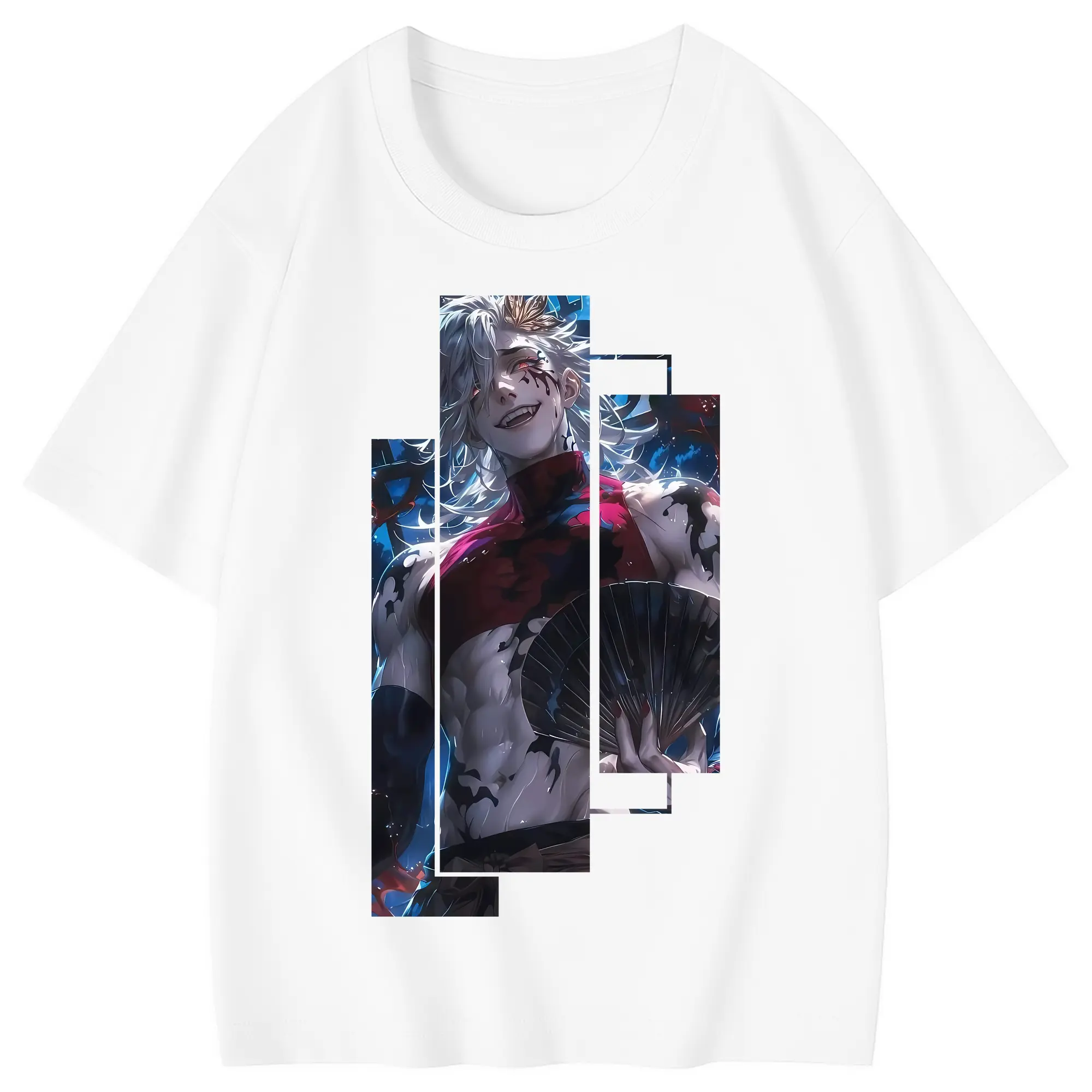 鬼滅の刃 グッズ,童磨 - 綿100％ キッズTシャツ ・ フロントプリント ・ 快適 通気性 ・ スポーツ カジュアル 散歩用