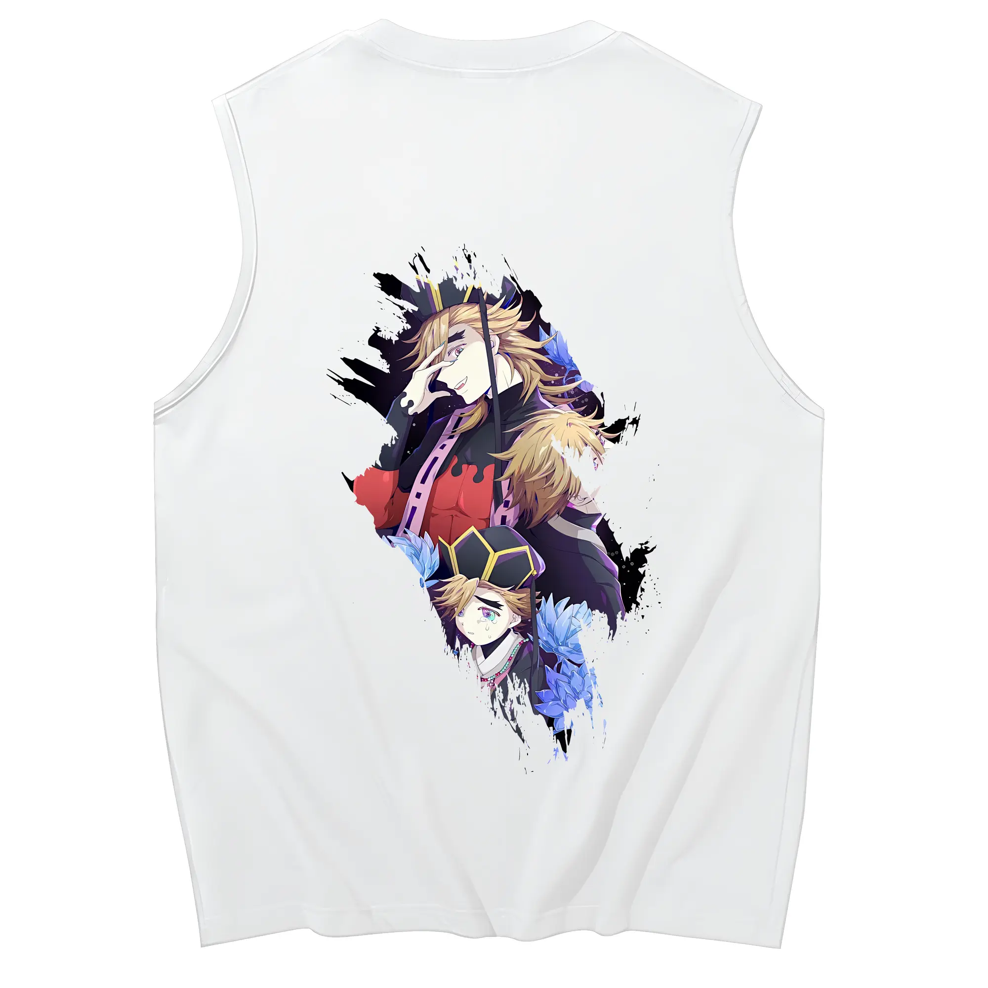 鬼滅の刃 グッズ,童磨 - コットン100％ タンクトップ ・ 背面プリント ・ タイトシルエット ・ 快適 通気性 ・ スポーツ カジュアル 散歩用