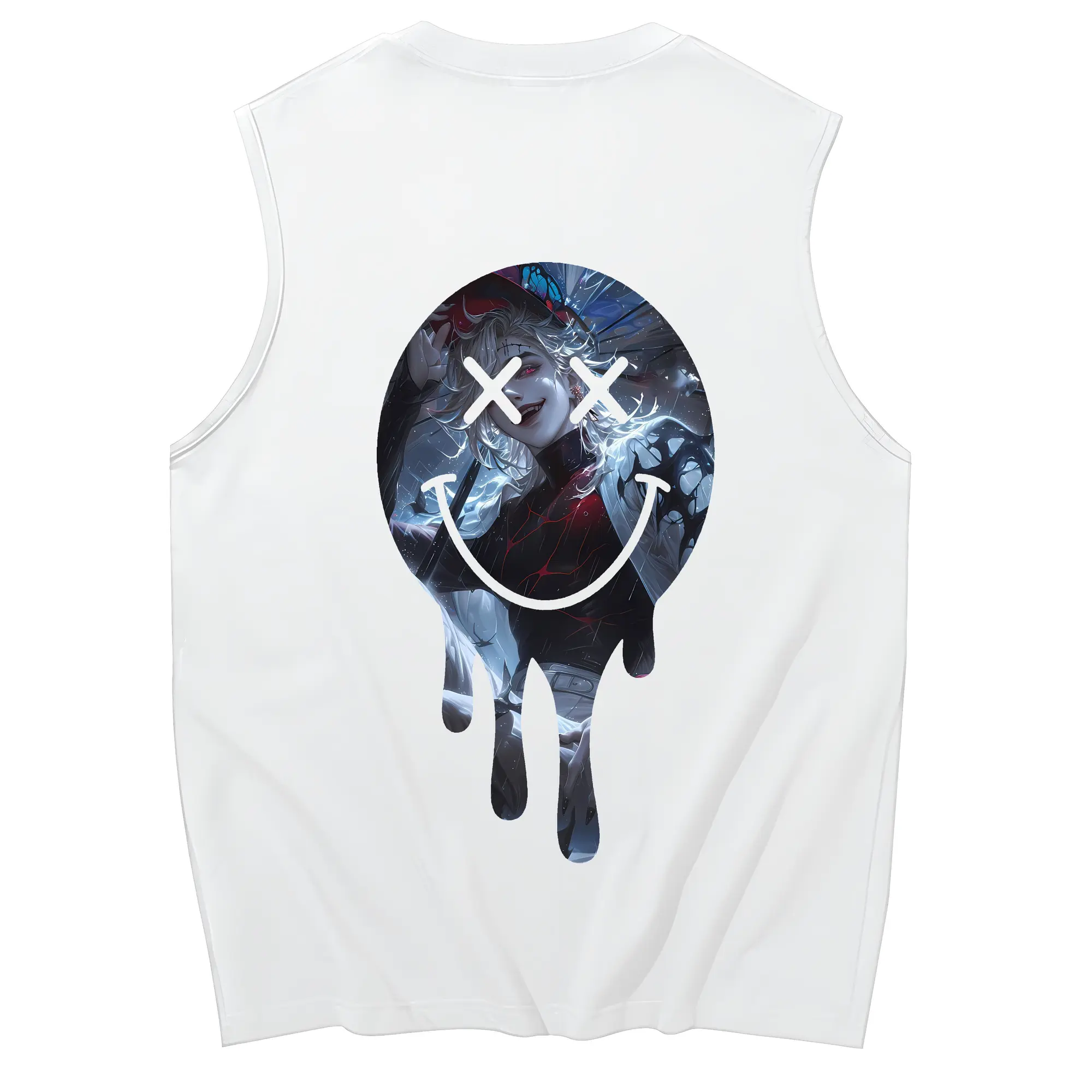 鬼滅の刃 グッズ,童磨 - コットン100％ タンクトップ ・ 背面プリント ・ タイトシルエット ・ 快適 通気性 ・ スポーツ カジュアル 散歩用