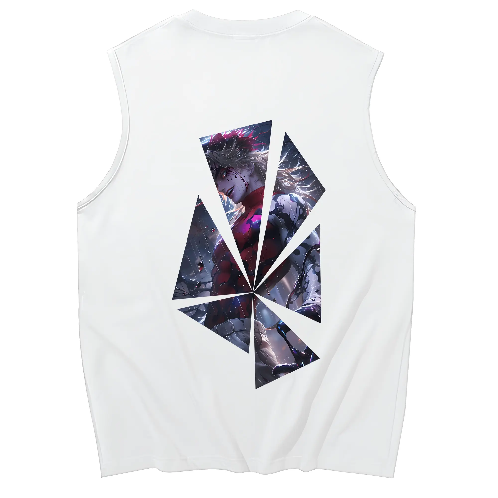 鬼滅の刃 グッズ,童磨 - コットン100％ タンクトップ ・ 背面プリント ・ タイトシルエット ・ 快適 通気性 ・ スポーツ カジュアル 散歩用