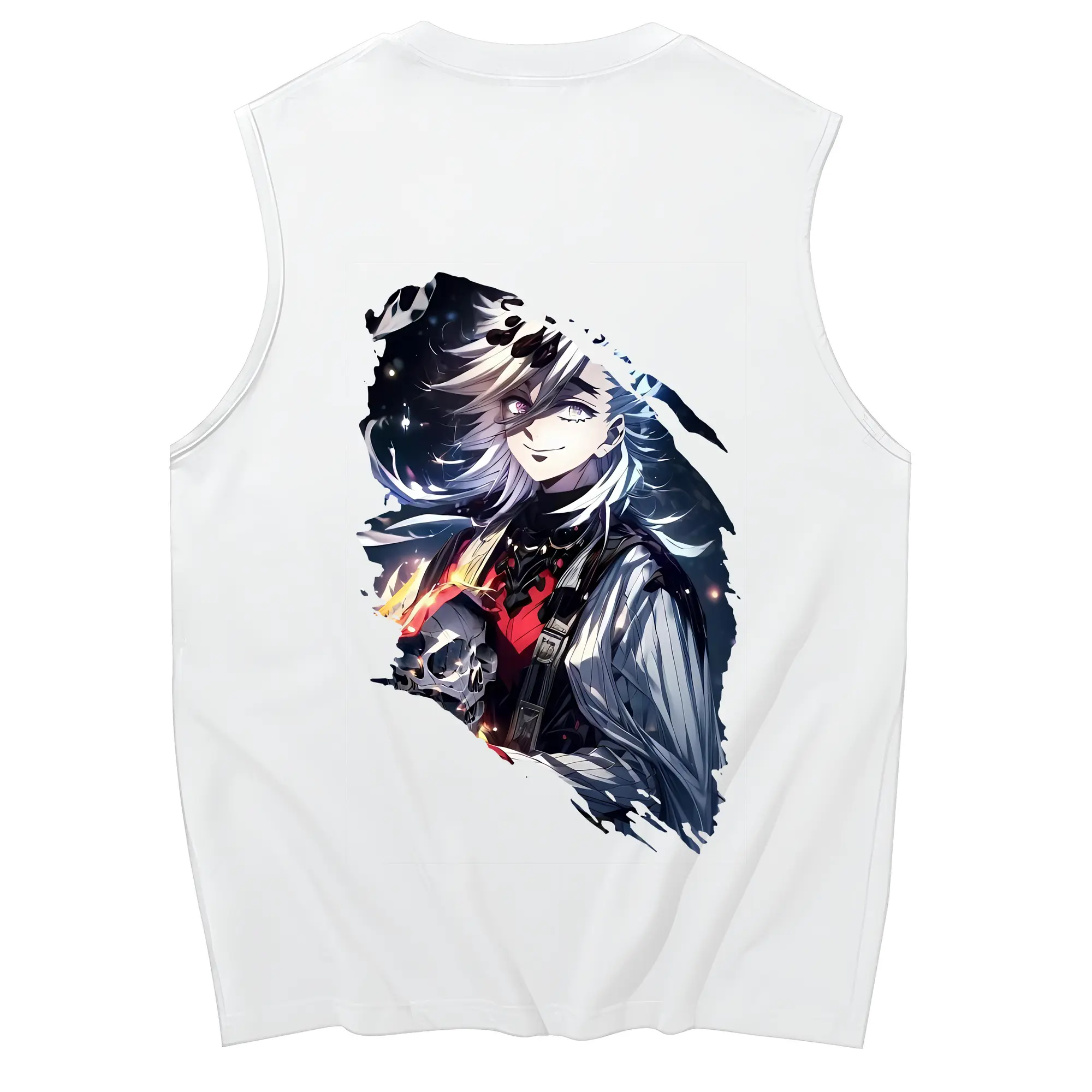 鬼滅の刃 グッズ,童磨 - コットン100％ タンクトップ ・ 背面プリント ・ タイトシルエット ・ 快適 通気性 ・ スポーツ カジュアル 散歩用
