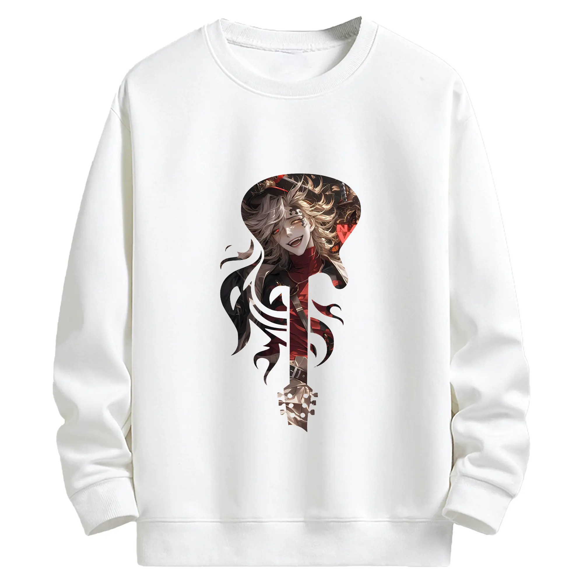 鬼滅の刃 グッズ,童磨 - 高品質 クルーネック スウェット ・ コットン59％ ポリエステル41％ ・ ユニセックス 長袖 トレーナー ・ カジュアル デイリー スポーツ 散歩用