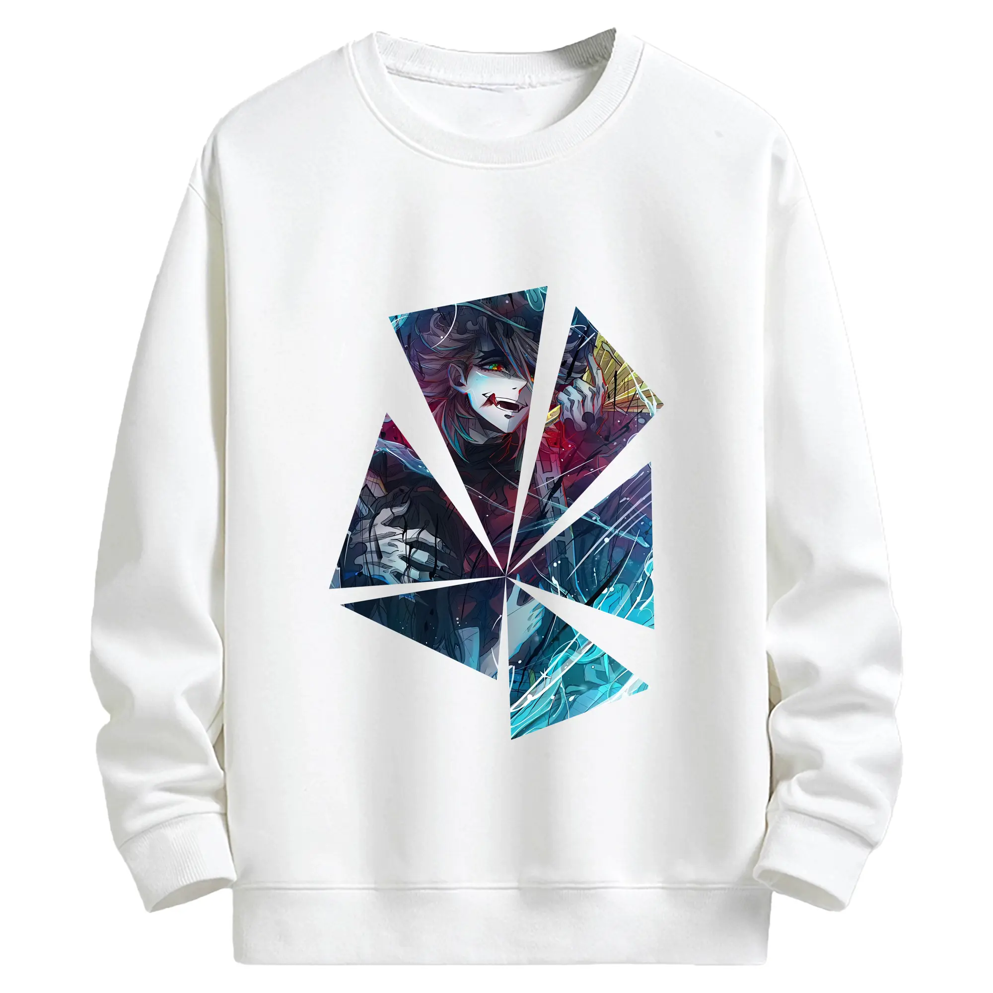 鬼滅の刃 グッズ,童磨 - 高品質 クルーネック スウェット ・ コットン59％ ポリエステル41％ ・ ユニセックス 長袖 トレーナー ・ カジュアル デイリー スポーツ 散歩用