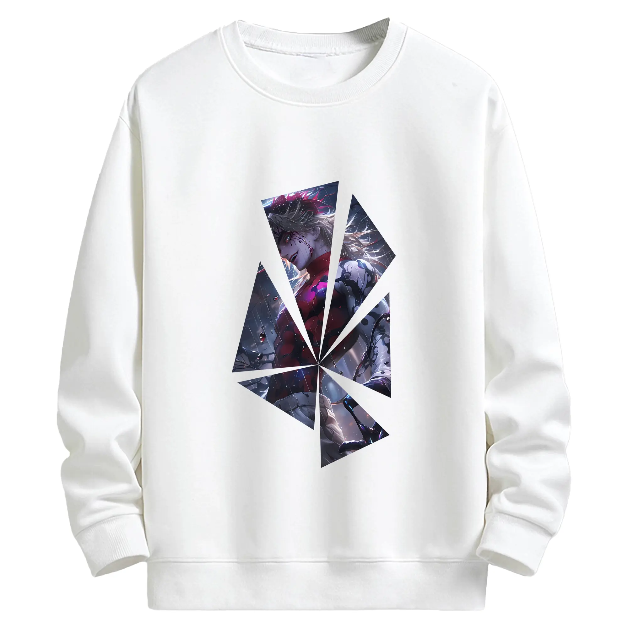 鬼滅の刃 グッズ,童磨 - 高品質 クルーネック スウェット ・ コットン59％ ポリエステル41％ ・ ユニセックス 長袖 トレーナー ・ カジュアル デイリー スポーツ 散歩用