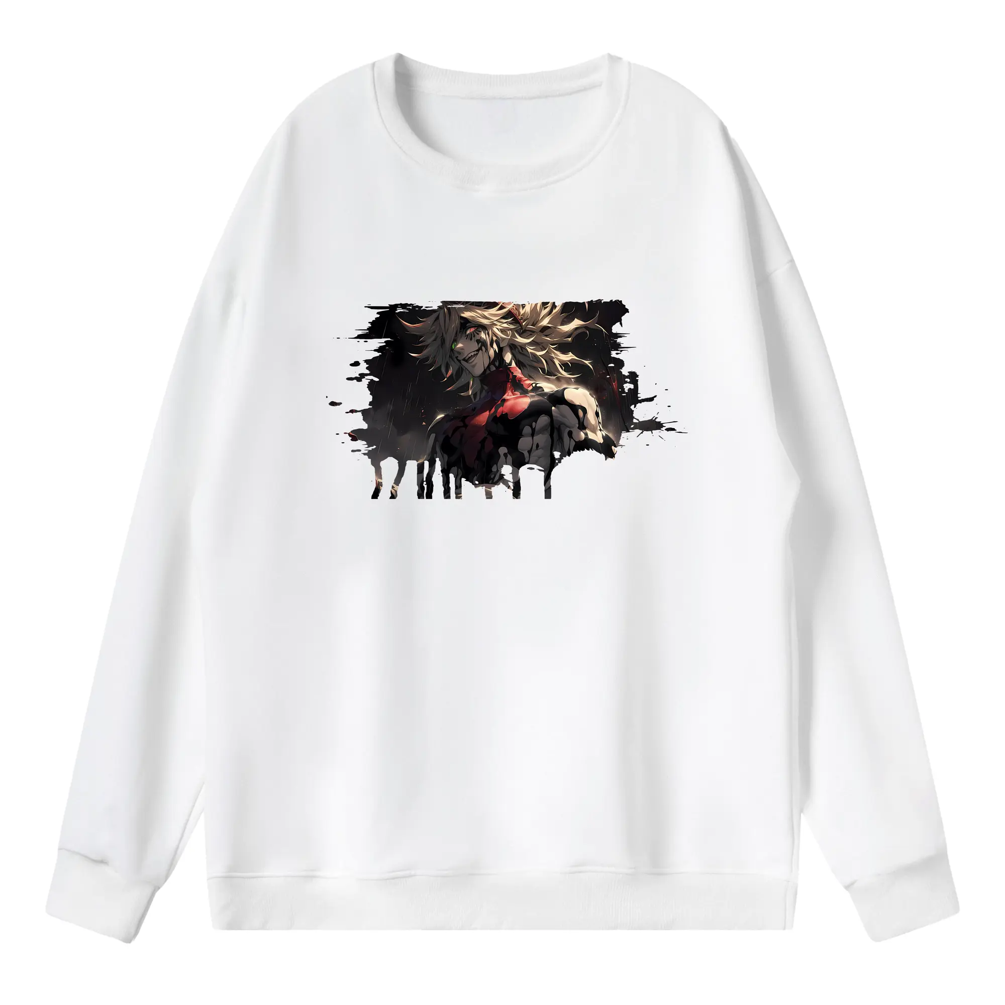 鬼滅の刃 グッズ,童磨 - 薄手 クルーネック スウェット 裏毛260g · ポリエステル 春秋向け カジュアル 男女兼用 · トレーナー デイリー スポーツ 散歩に最適