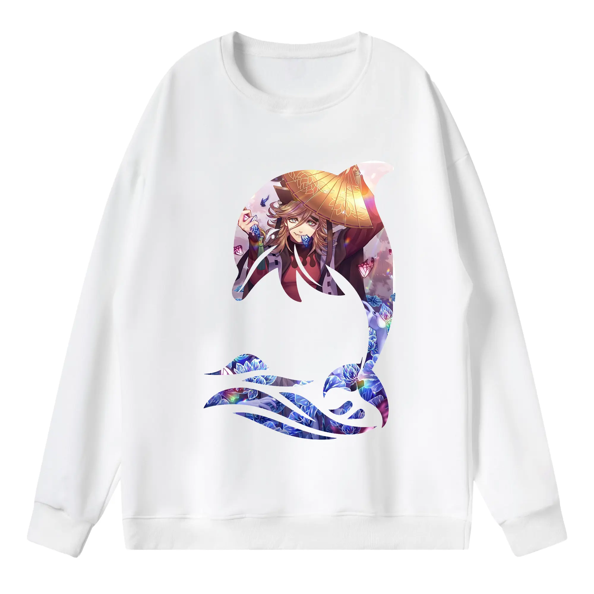 鬼滅の刃 グッズ,童磨 - 薄手 クルーネック スウェット 裏毛260g · ポリエステル 春秋向け カジュアル 男女兼用 · トレーナー デイリー スポーツ 散歩に最適