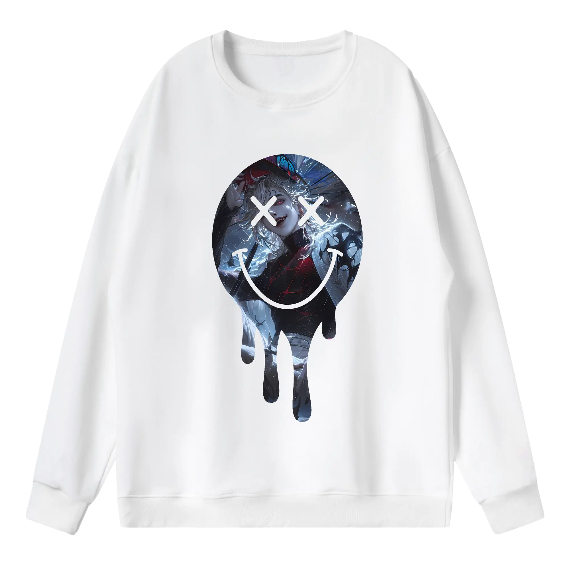 鬼滅の刃 グッズ,童磨 - 薄手 クルーネック スウェット 裏毛260g · ポリエステル 春秋向け カジュアル 男女兼用 · トレーナー デイリー スポーツ 散歩に最適