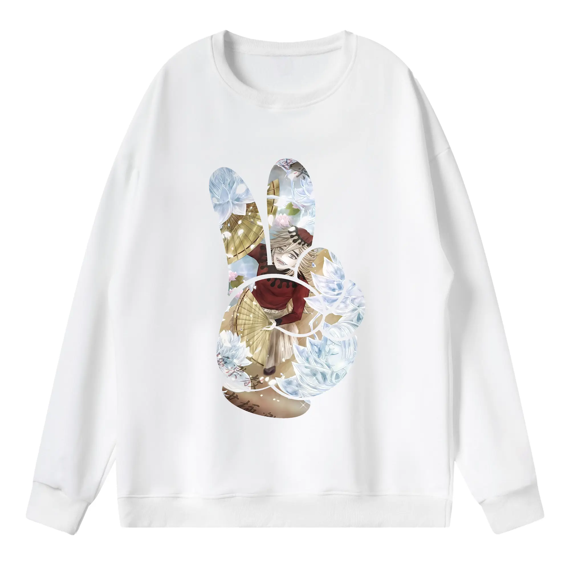 鬼滅の刃 グッズ,童磨 - 薄手 クルーネック スウェット 裏毛260g · ポリエステル 春秋向け カジュアル 男女兼用 · トレーナー デイリー スポーツ 散歩に最適