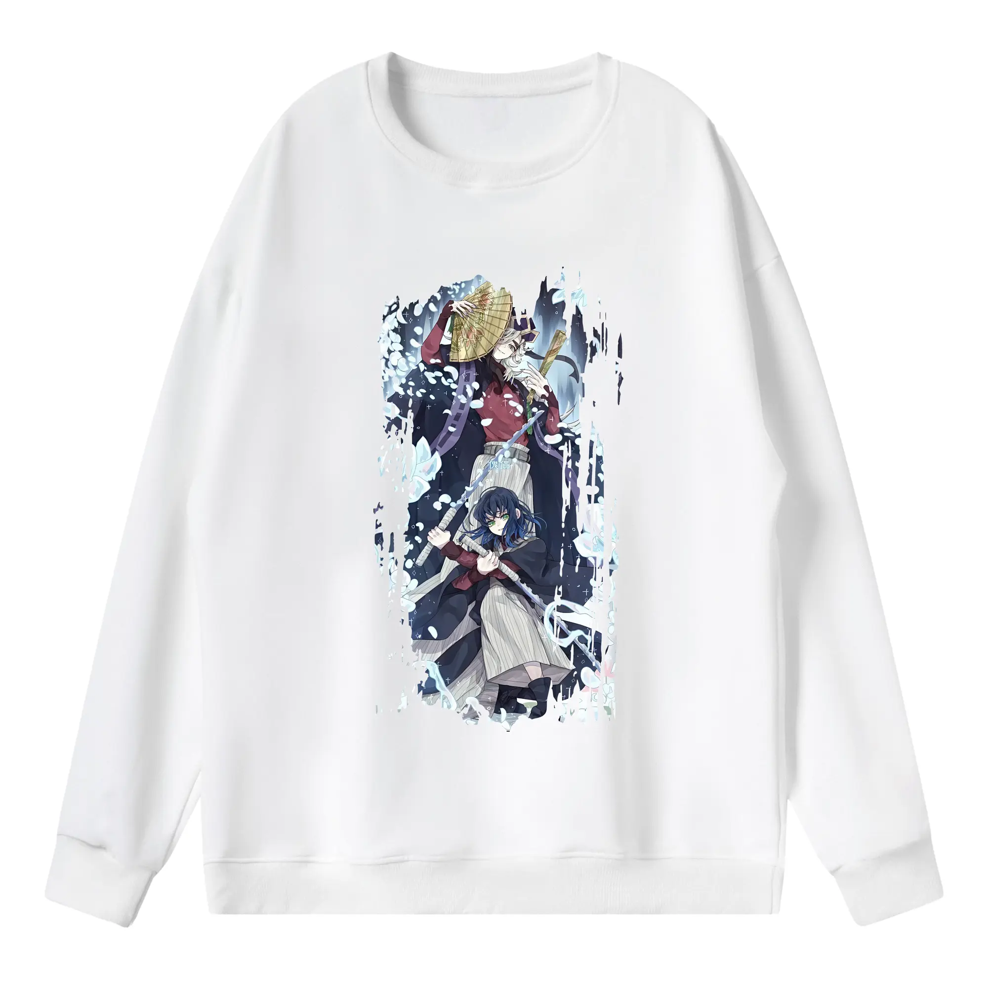 鬼滅の刃 グッズ,童磨 - 薄手 クルーネック スウェット 裏毛260g · ポリエステル 春秋向け カジュアル 男女兼用 · トレーナー デイリー スポーツ 散歩に最適