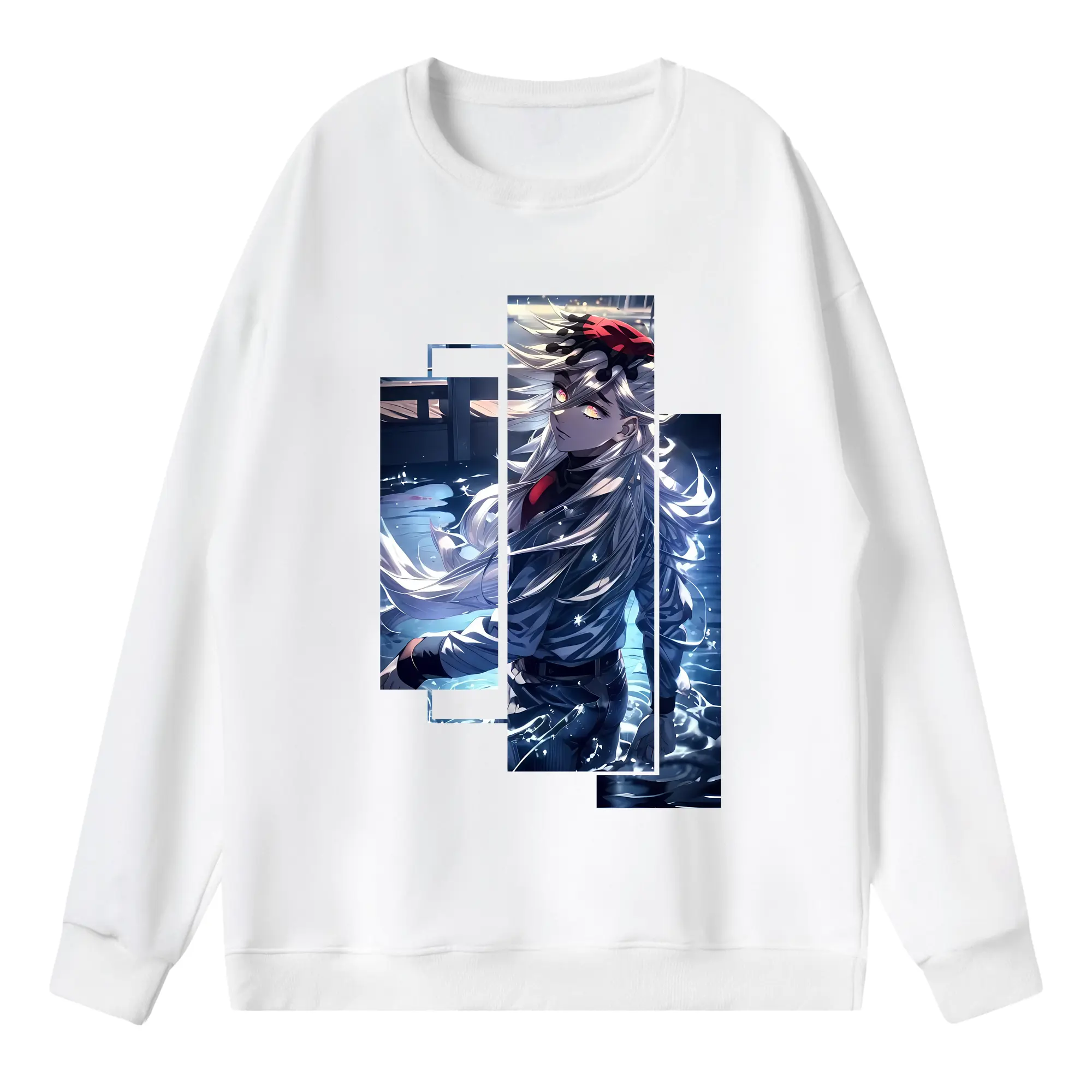 鬼滅の刃 グッズ,童磨 - 薄手 クルーネック スウェット 裏毛260g · ポリエステル 春秋向け カジュアル 男女兼用 · トレーナー デイリー スポーツ 散歩に最適