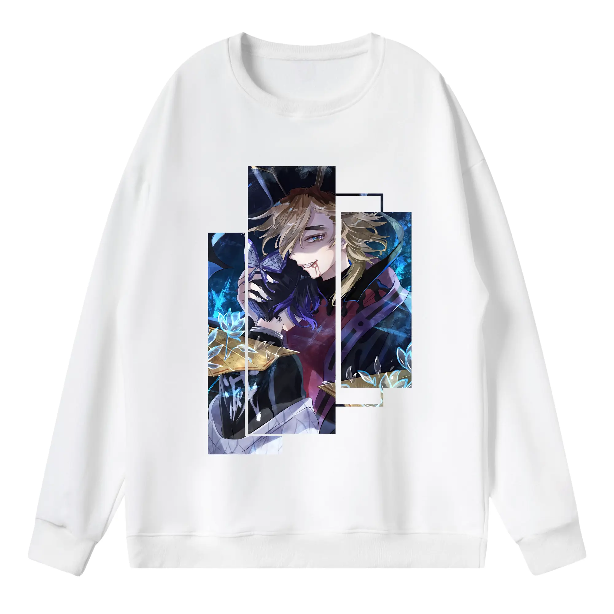 鬼滅の刃 グッズ,童磨 - 薄手 クルーネック スウェット 裏毛260g · ポリエステル 春秋向け カジュアル 男女兼用 · トレーナー デイリー スポーツ 散歩に最適