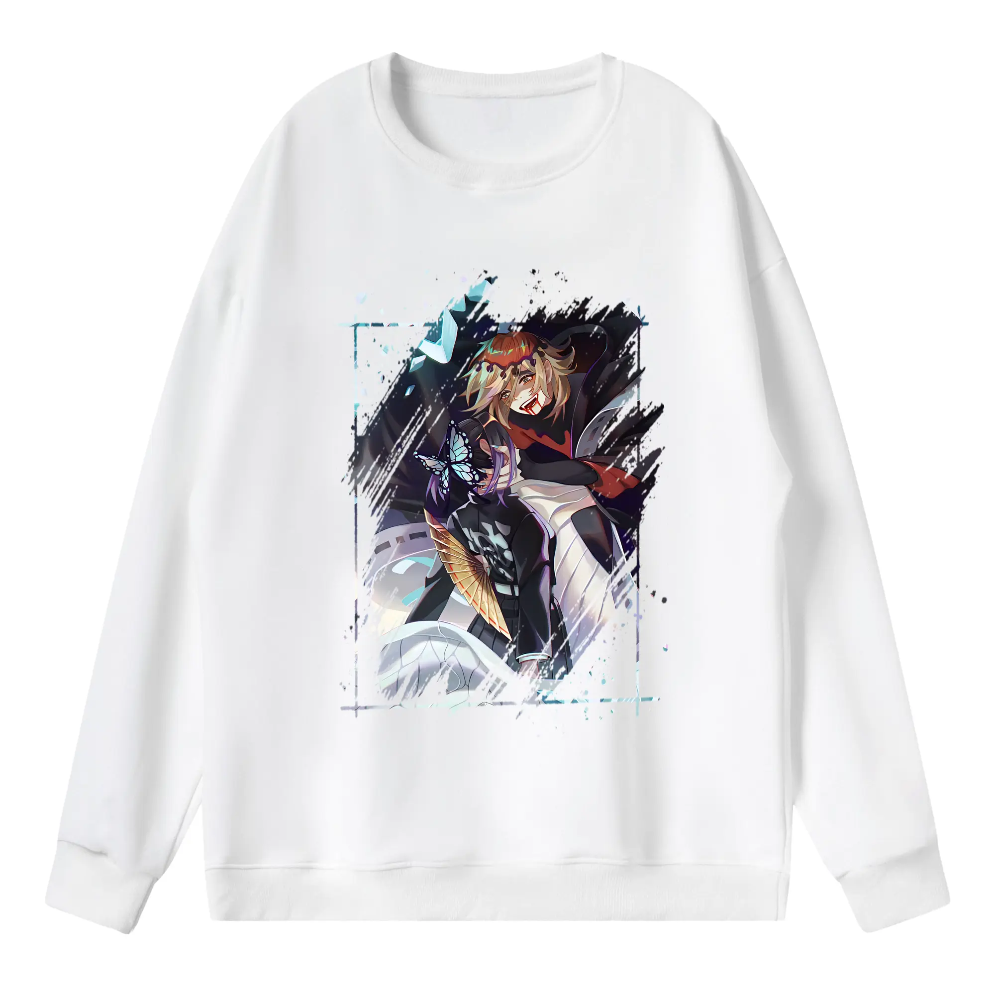 鬼滅の刃 グッズ,童磨 - 薄手 クルーネック スウェット 裏毛260g · ポリエステル 春秋向け カジュアル 男女兼用 · トレーナー デイリー スポーツ 散歩に最適