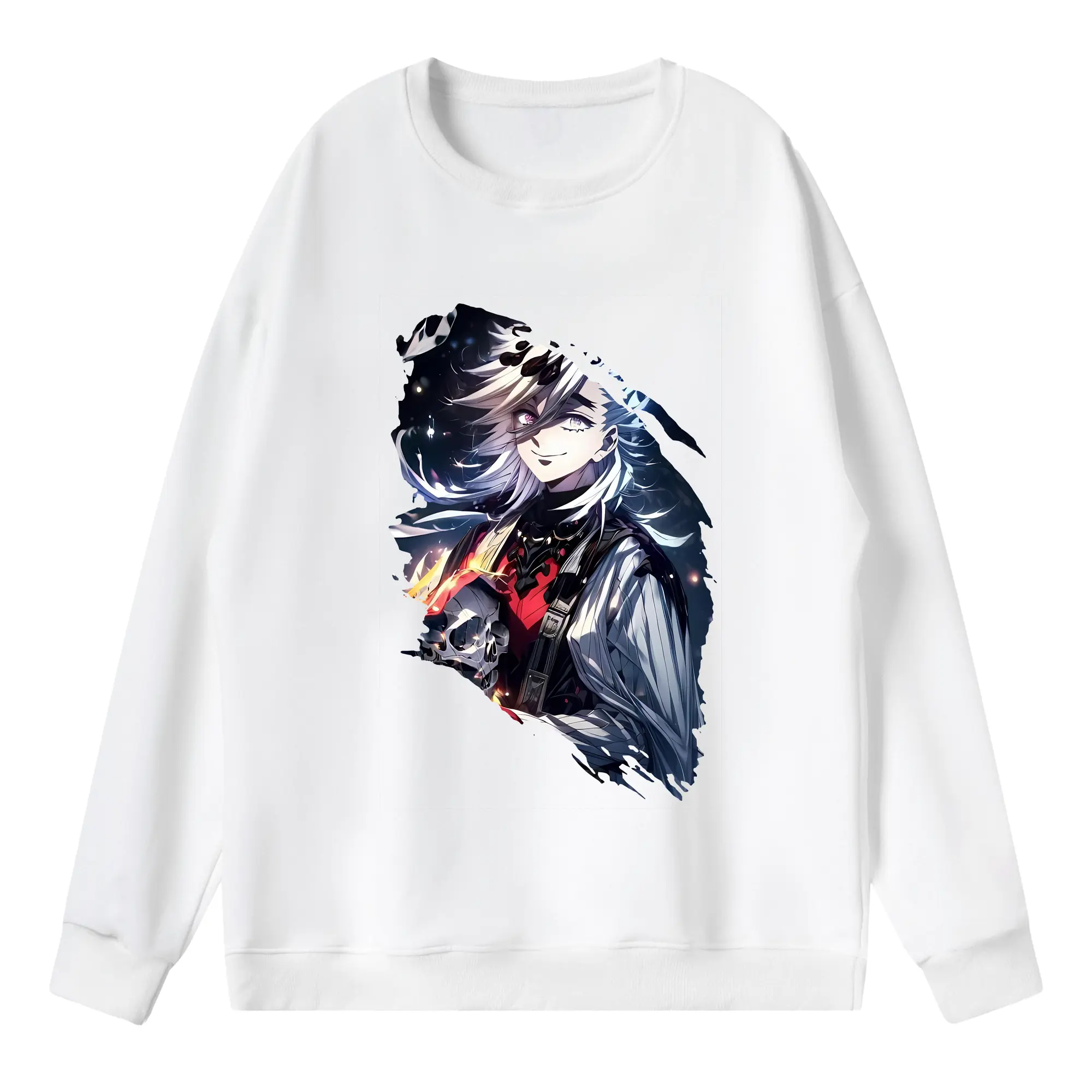 鬼滅の刃 グッズ,童磨 - 薄手 クルーネック スウェット 裏毛260g · ポリエステル 春秋向け カジュアル 男女兼用 · トレーナー デイリー スポーツ 散歩に最適