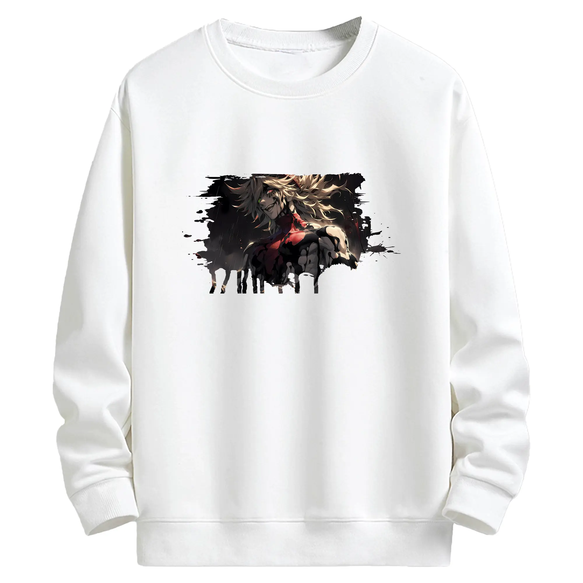 鬼滅の刃 グッズ,童磨 - キッズ クルーネックスウェットシャツ ・ フロントプリント ・ 綿80％ ポリエステル20％ ・ 快適 通学 スポーツ 日常使い お散歩用