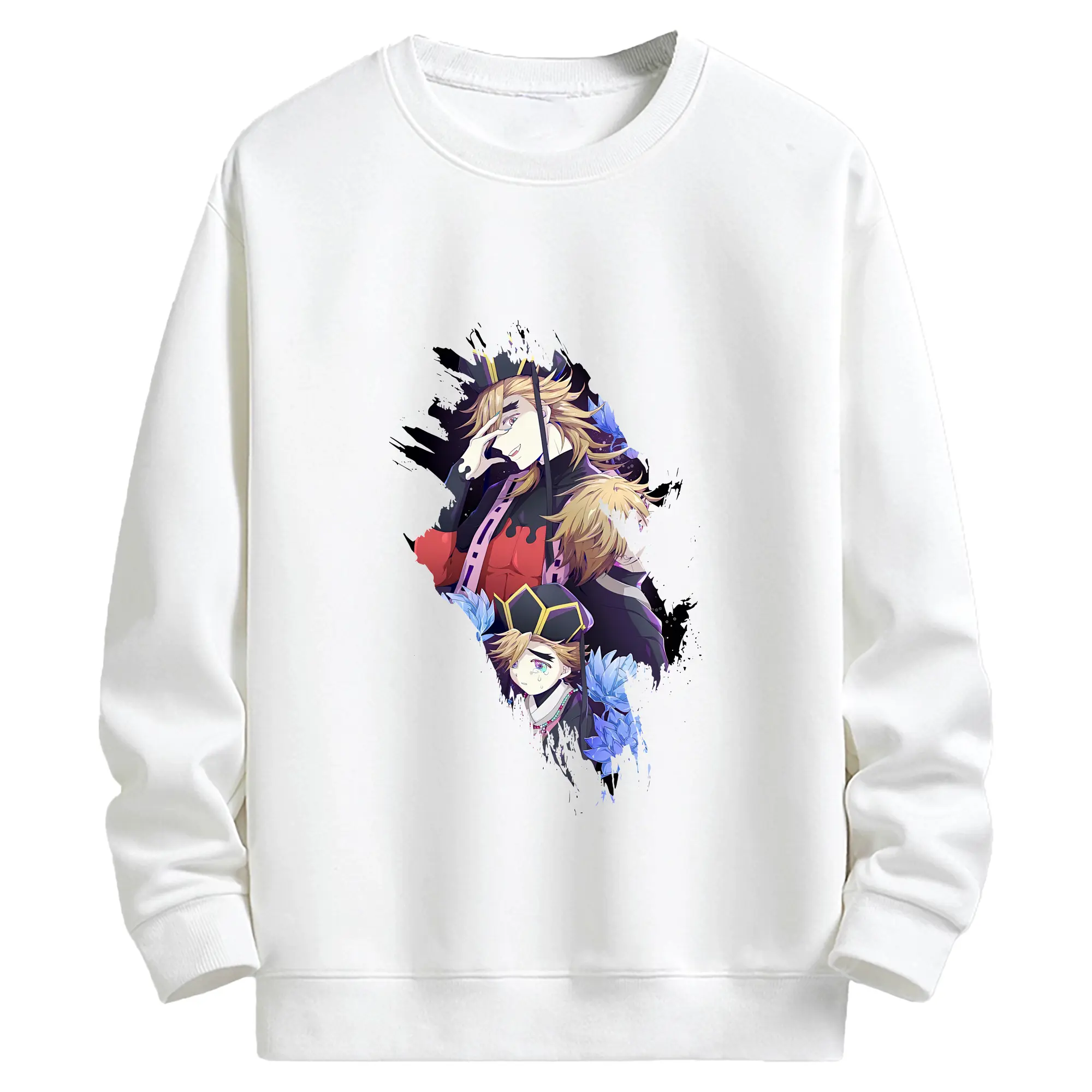 鬼滅の刃 グッズ,童磨 - キッズ クルーネックスウェットシャツ ・ フロントプリント ・ 綿80％ ポリエステル20％ ・ 快適 通学 スポーツ 日常使い お散歩用