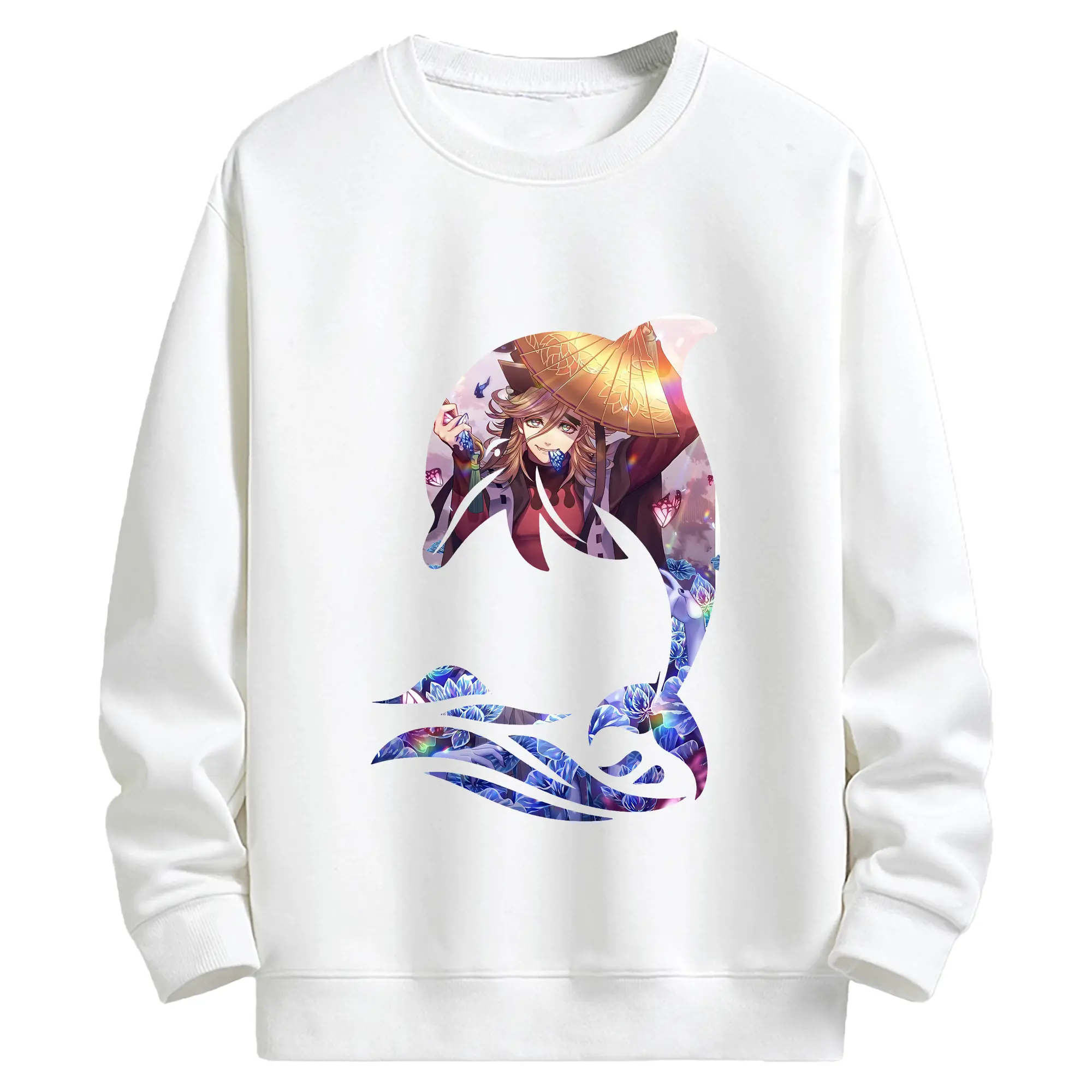 鬼滅の刃 グッズ,童磨 - キッズ クルーネックスウェットシャツ ・ フロントプリント ・ 綿80％ ポリエステル20％ ・ 快適 通学 スポーツ 日常使い お散歩用