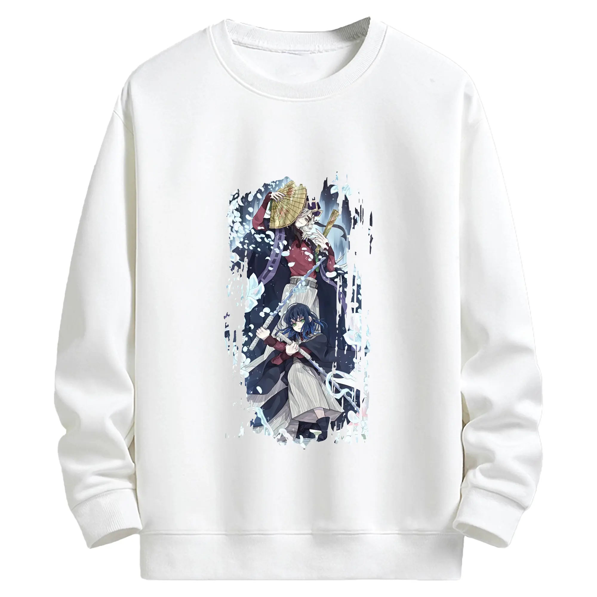 鬼滅の刃 グッズ,童磨 - キッズ クルーネックスウェットシャツ ・ フロントプリント ・ 綿80％ ポリエステル20％ ・ 快適 通学 スポーツ 日常使い お散歩用