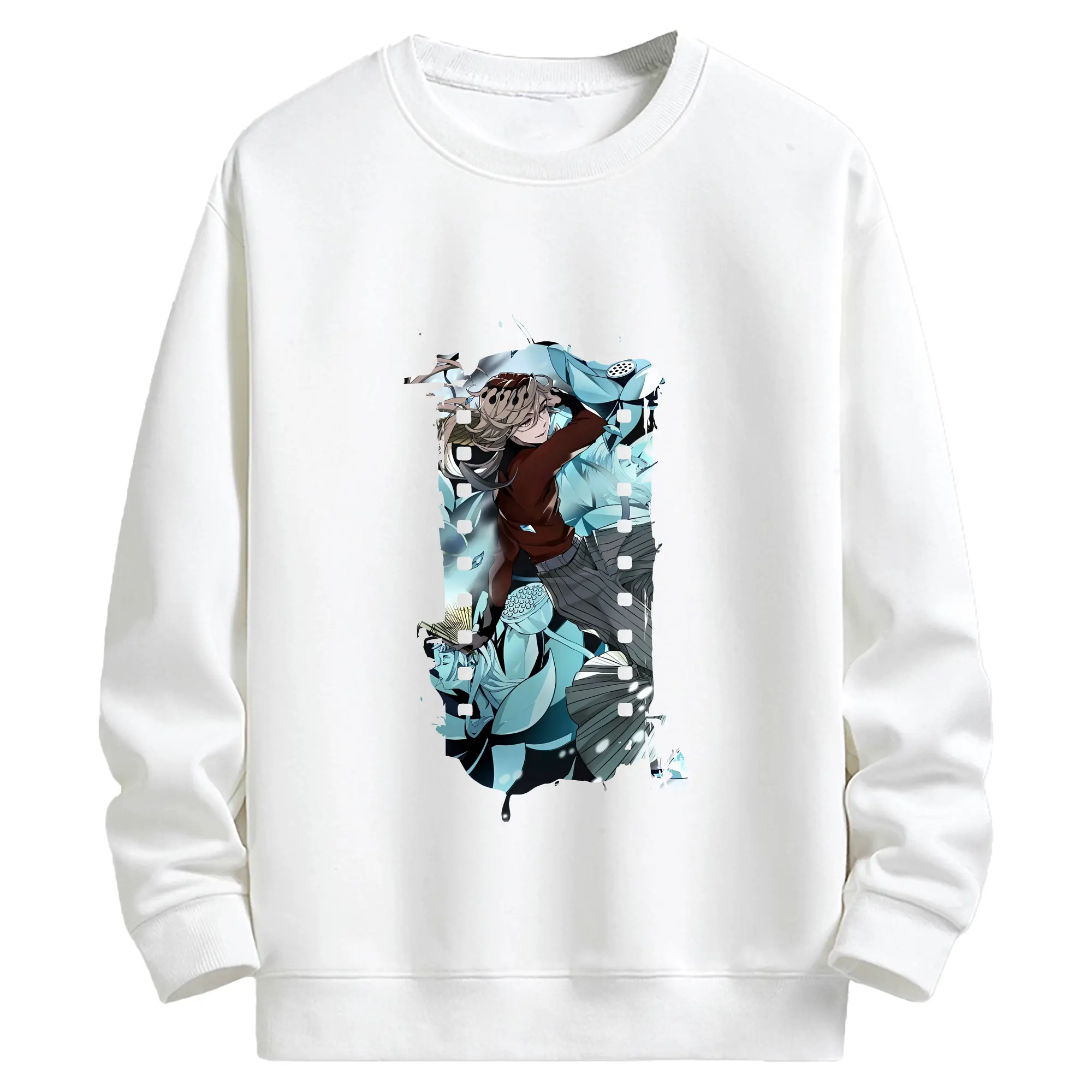 鬼滅の刃 グッズ,童磨 - キッズ クルーネックスウェットシャツ ・ フロントプリント ・ 綿80％ ポリエステル20％ ・ 快適 通学 スポーツ 日常使い お散歩用