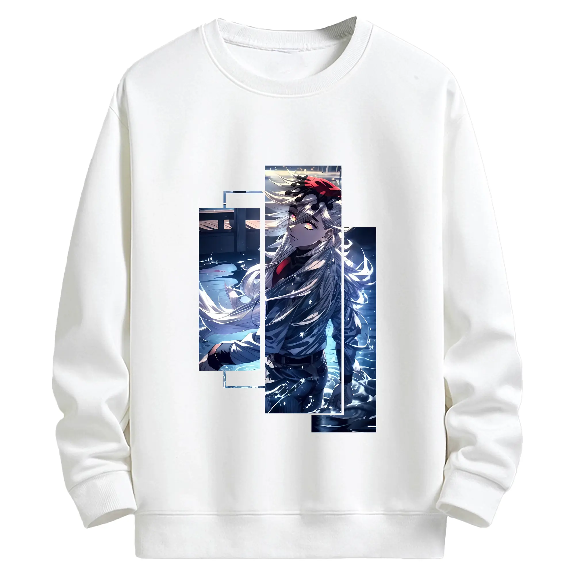 鬼滅の刃 グッズ,童磨 - キッズ クルーネックスウェットシャツ ・ フロントプリント ・ 綿80％ ポリエステル20％ ・ 快適 通学 スポーツ 日常使い お散歩用