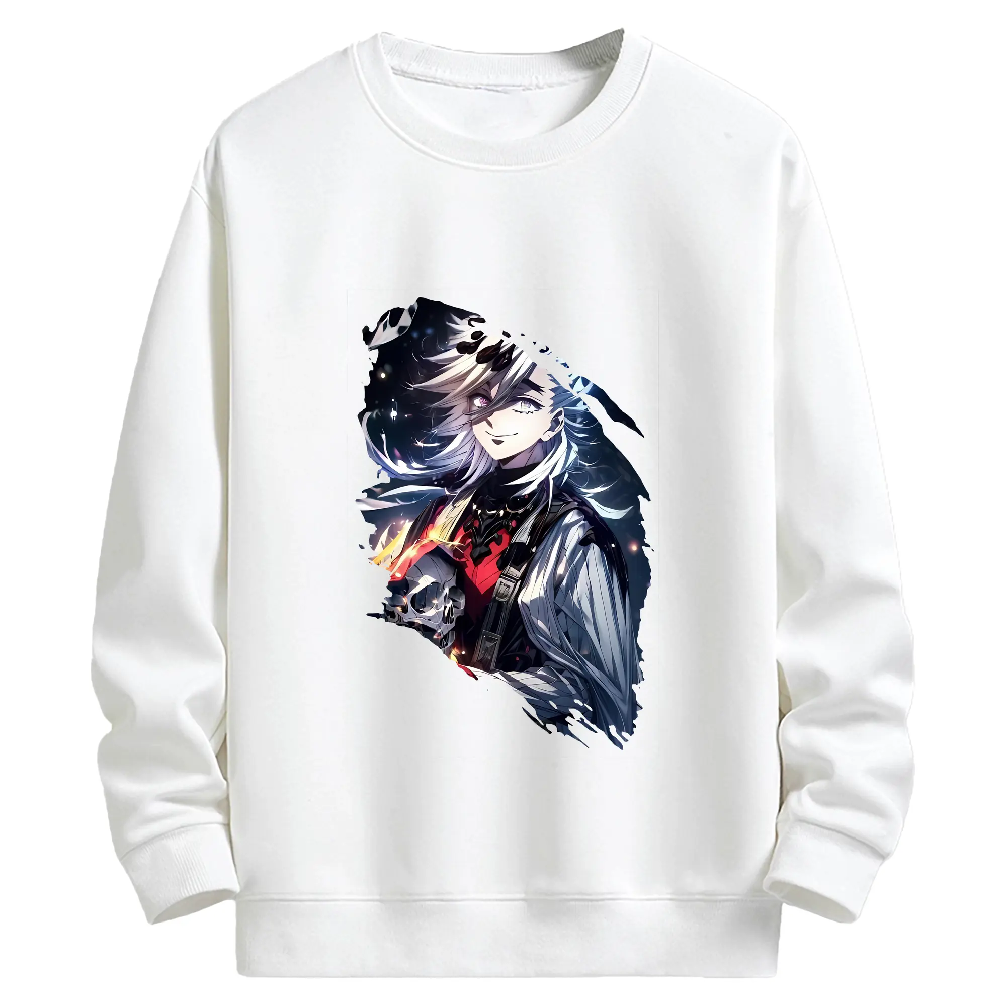 鬼滅の刃 グッズ,童磨 - キッズ クルーネックスウェットシャツ ・ フロントプリント ・ 綿80％ ポリエステル20％ ・ 快適 通学 スポーツ 日常使い お散歩用