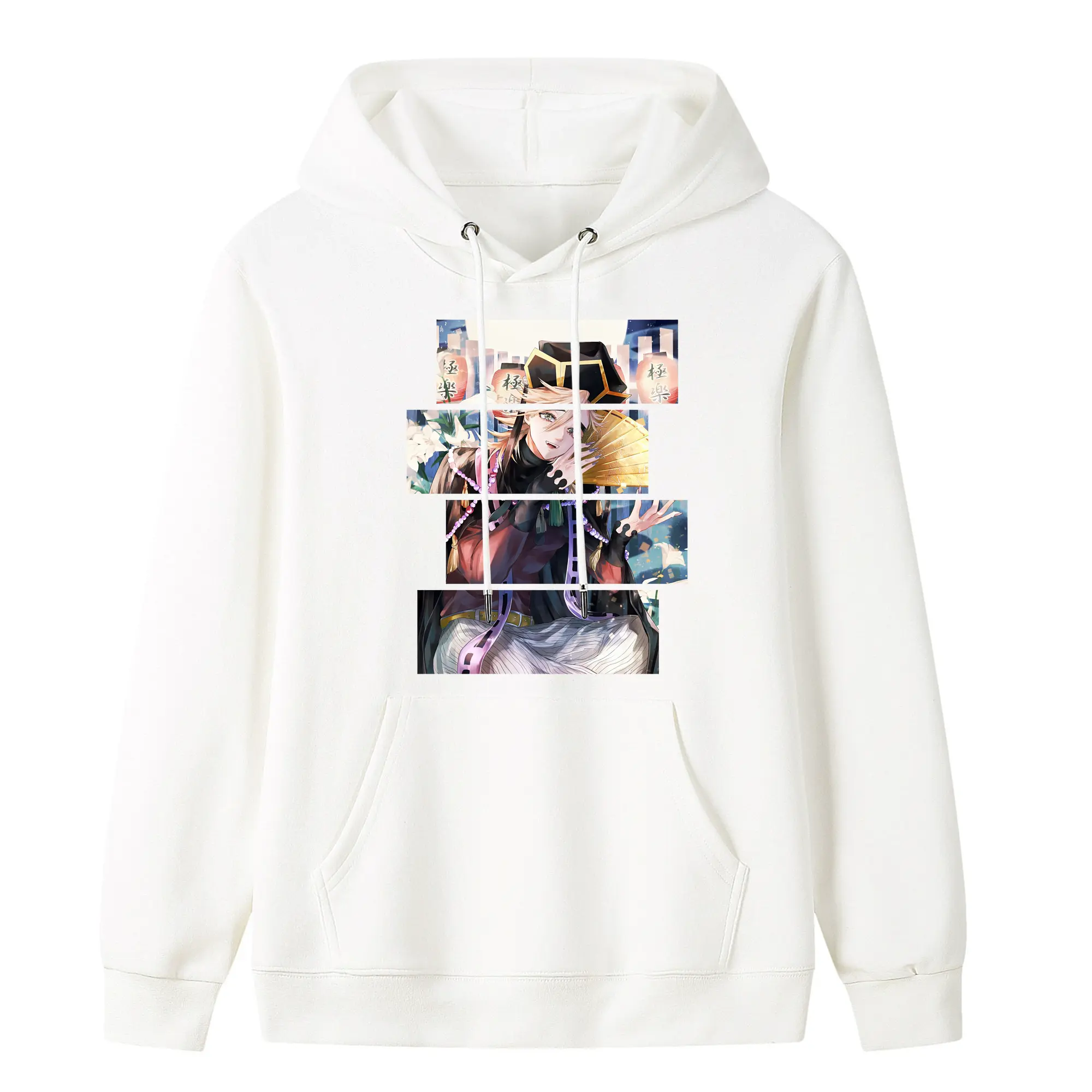 鬼滅の刃 グッズ,童磨 - キッズ フード付きパーカー ・ フロントプリント ・ ポリエステル100％ ・ 快適 通学 スポーツ 日常使い お散歩用