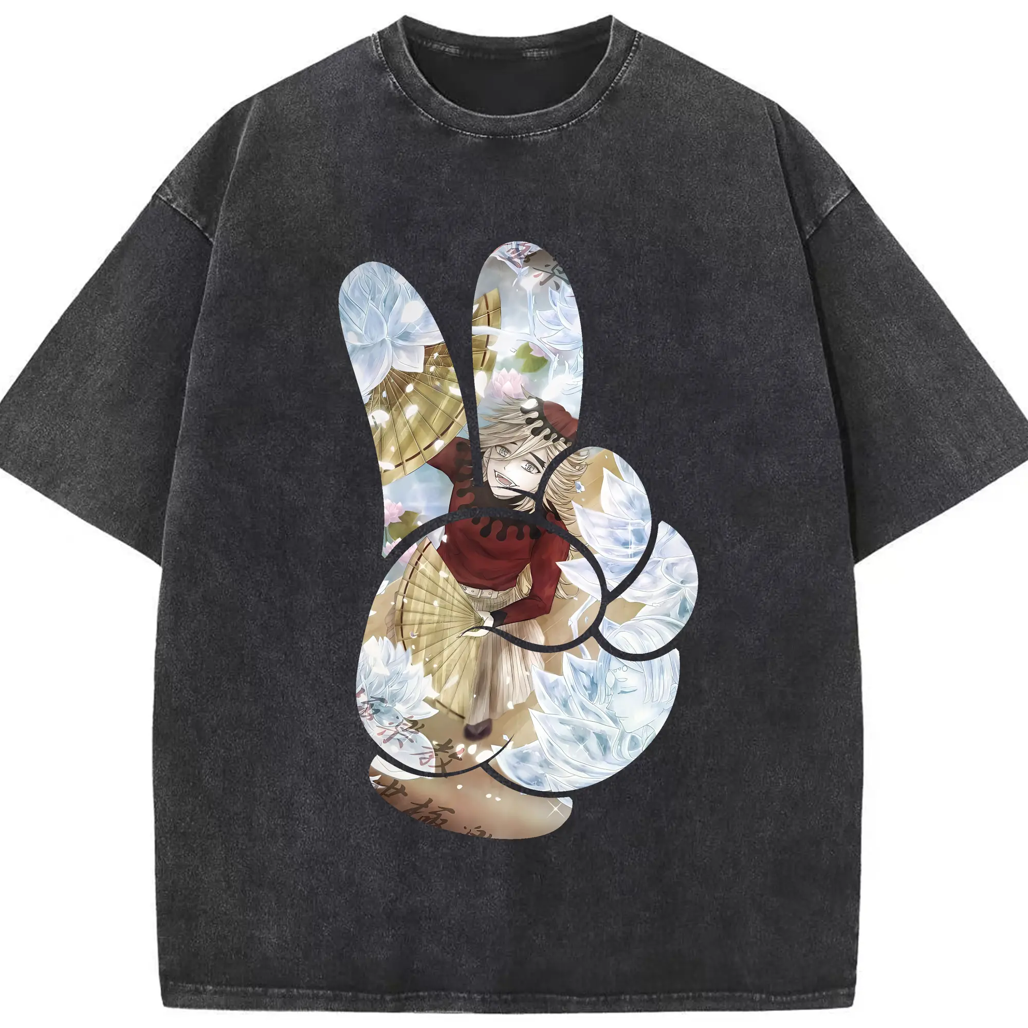 鬼滅の刃 グッズ,童磨 - 綿100％ ヴィンテージ風 半袖Tシャツ ・ フロントプリント ・ 柔らか肌触り ・ 通気性 快適 ・ スポーツ カジュアル 外出用