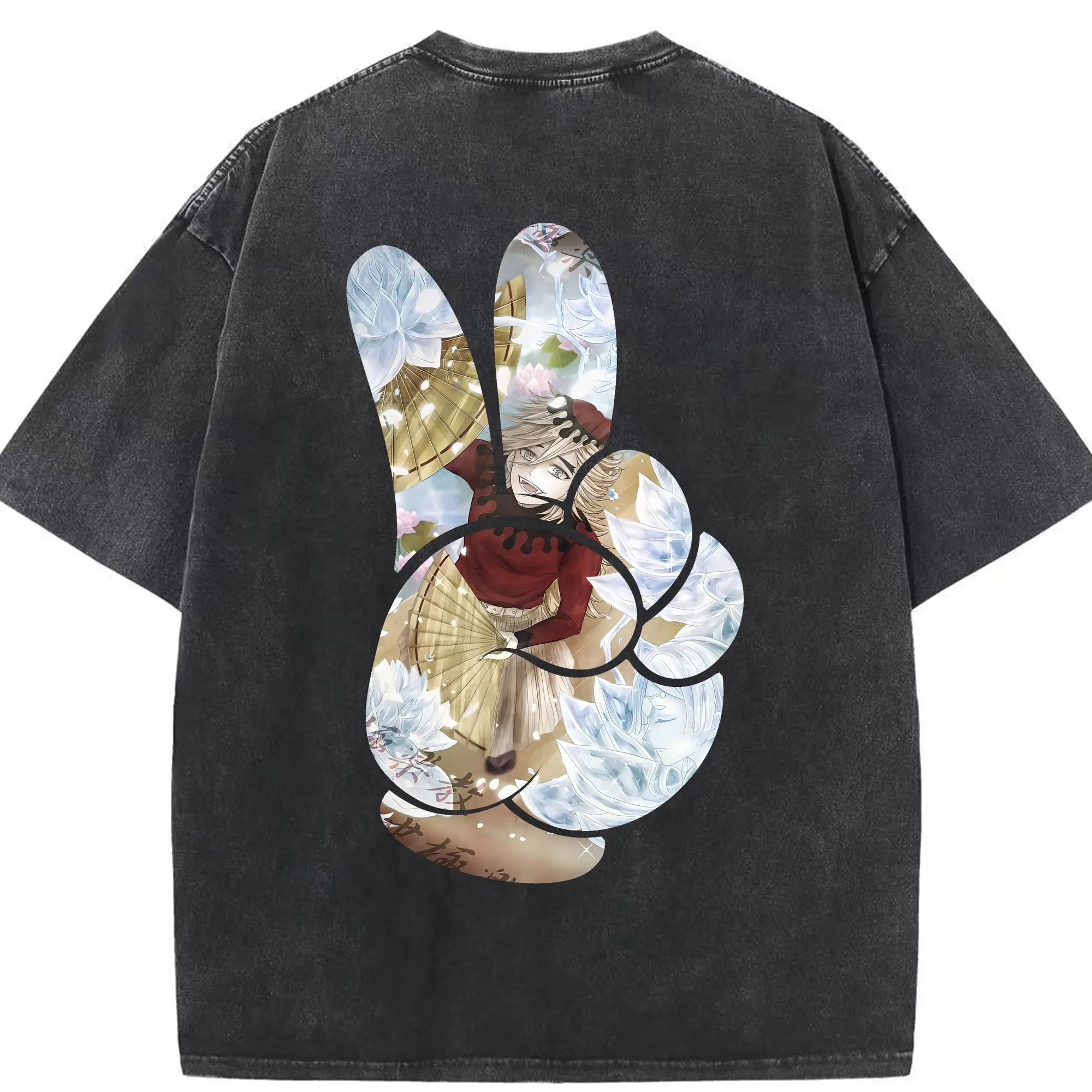 鬼滅の刃 グッズ,童磨 - 綿100％ ヴィンテージ風 半袖Tシャツ ・ 背面プリント ・ 柔らか肌触り ・ 通気性 快適 ・ スポーツ カジュアル 外出用