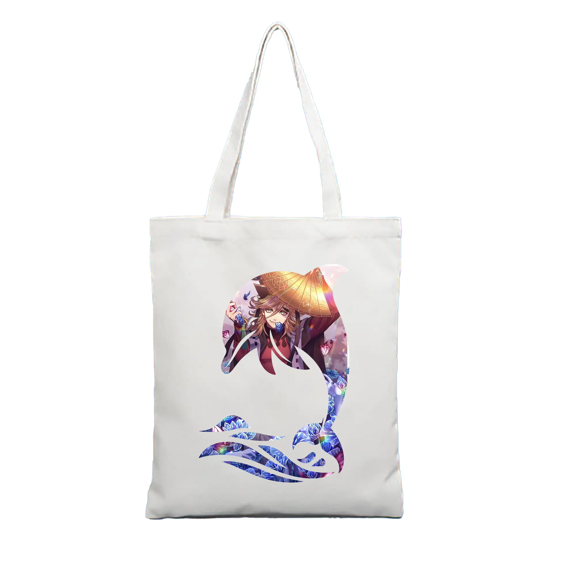 鬼滅の刃 グッズ,童磨 - 縦型キャンバス手提げバッグ（トートバッグ） ・ キャンバス素材 ・ ショッピング用 ・ 軽量 丈夫 お手入れ簡単