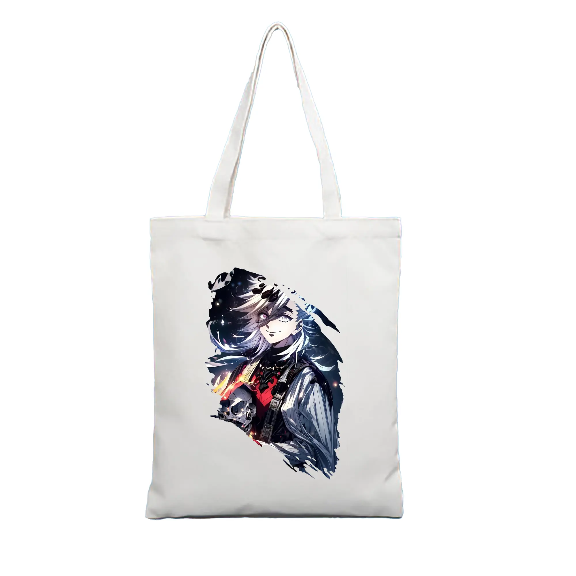鬼滅の刃 グッズ,童磨 - 縦型キャンバス手提げバッグ（トートバッグ） ・ キャンバス素材 ・ ショッピング用 ・ 軽量 丈夫 お手入れ簡単