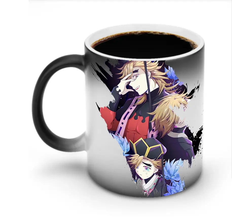 鬼滅の刃 グッズ,童磨 - 変色マグカップ ・ セラミック ・ 熱転写プリント ・ 耐久性 高品質 ・ ギフト・自宅用 コーヒー お茶
