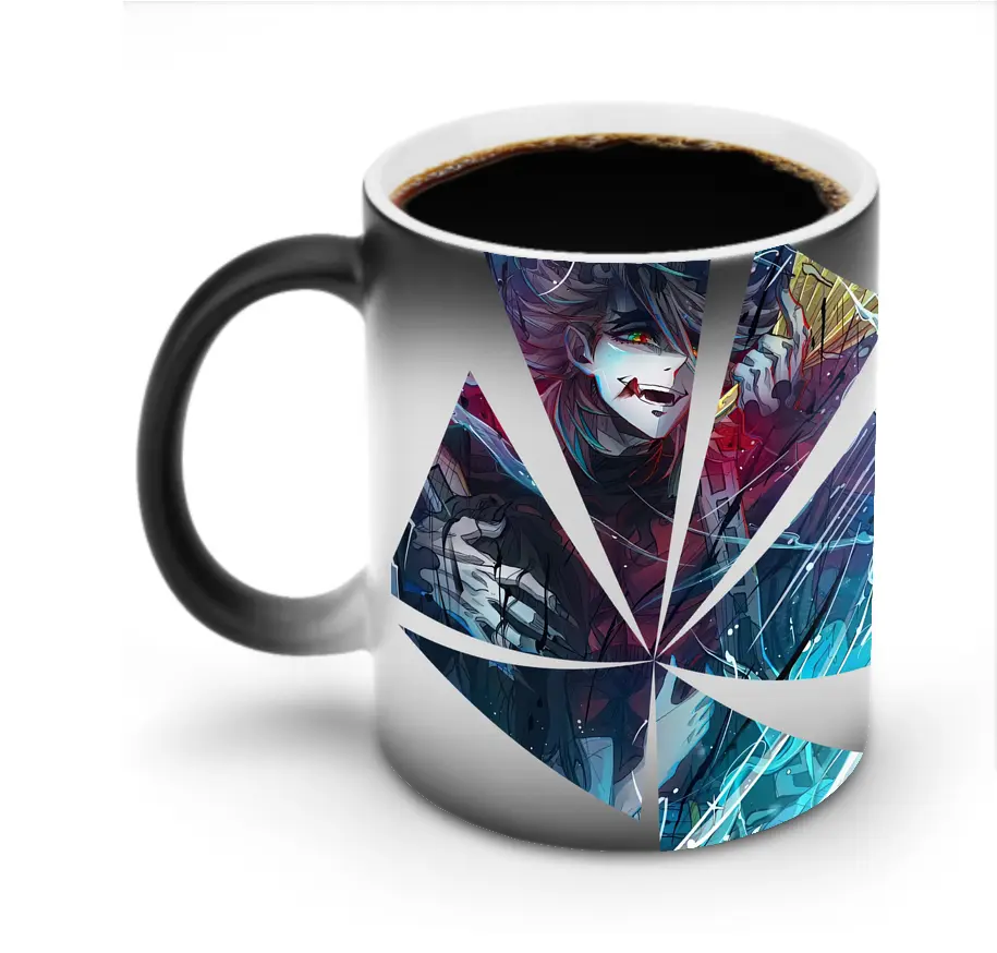 鬼滅の刃 グッズ,童磨 - 変色マグカップ ・ セラミック ・ 熱転写プリント ・ 耐久性 高品質 ・ ギフト・自宅用 コーヒー お茶