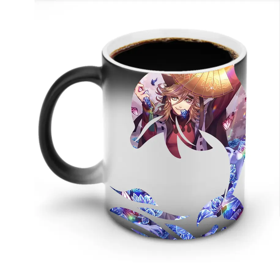 鬼滅の刃 グッズ,童磨 - 変色マグカップ ・ セラミック ・ 熱転写プリント ・ 耐久性 高品質 ・ ギフト・自宅用 コーヒー お茶
