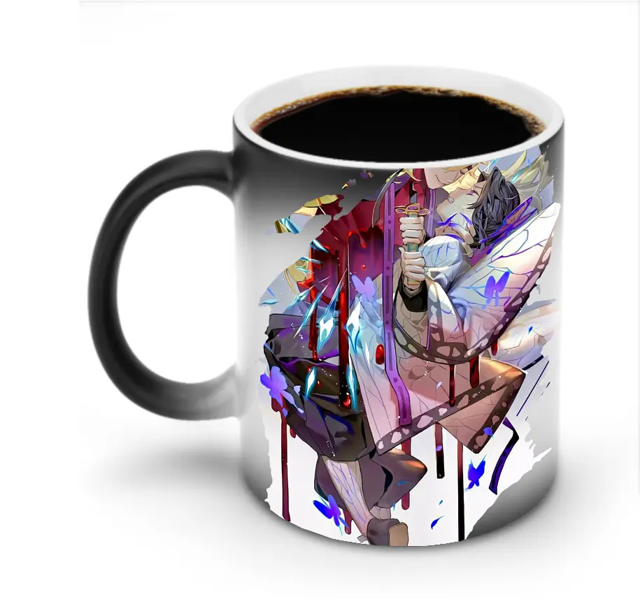鬼滅の刃 グッズ,童磨 - 変色マグカップ ・ セラミック ・ 熱転写プリント ・ 耐久性 高品質 ・ ギフト・自宅用 コーヒー お茶