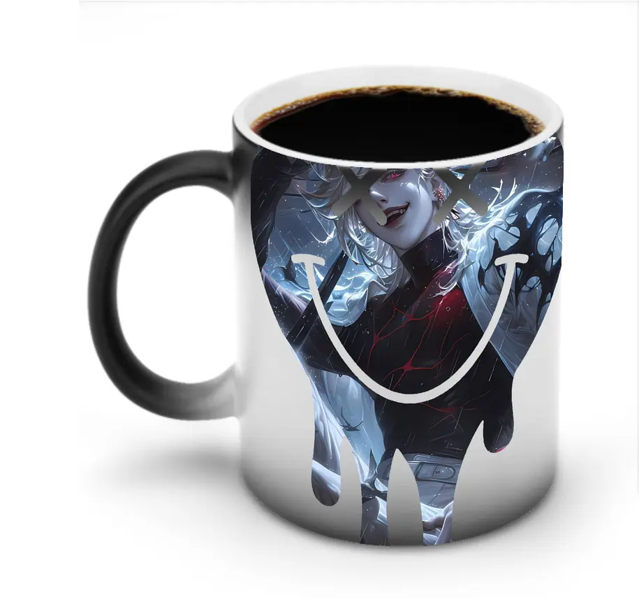 鬼滅の刃 グッズ,童磨 - 変色マグカップ ・ セラミック ・ 熱転写プリント ・ 耐久性 高品質 ・ ギフト・自宅用 コーヒー お茶