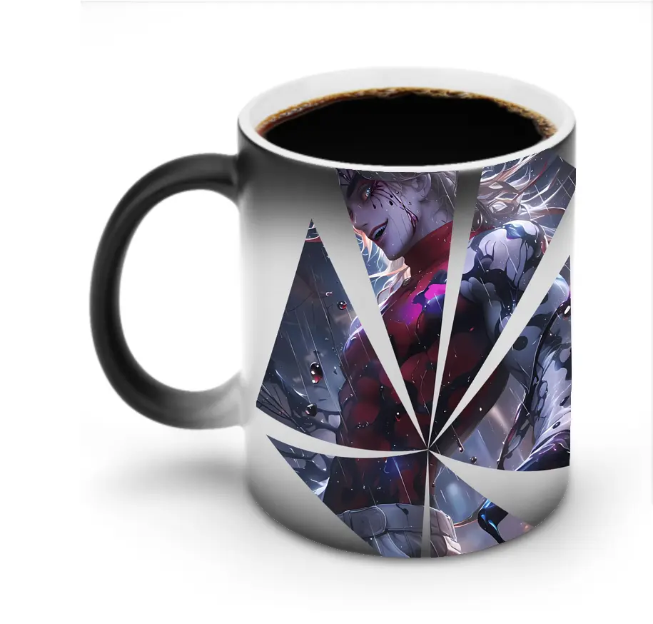 鬼滅の刃 グッズ,童磨 - 変色マグカップ ・ セラミック ・ 熱転写プリント ・ 耐久性 高品質 ・ ギフト・自宅用 コーヒー お茶