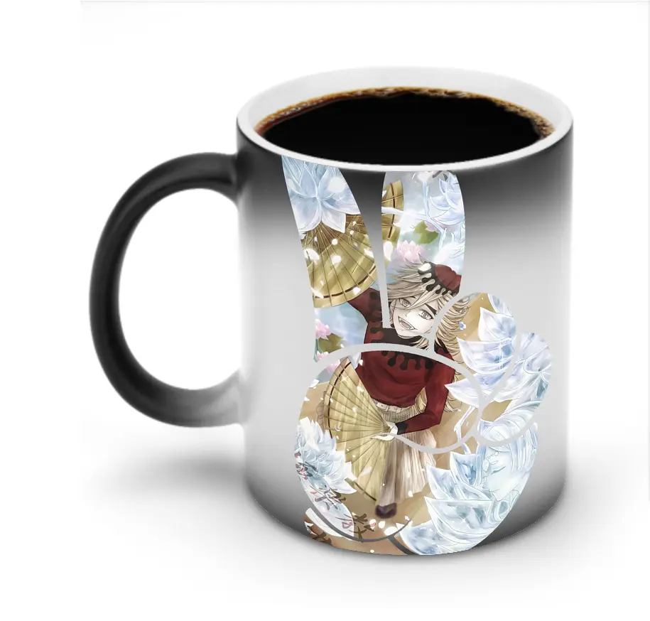 鬼滅の刃 グッズ,童磨 - 変色マグカップ ・ セラミック ・ 熱転写プリント ・ 耐久性 高品質 ・ ギフト・自宅用 コーヒー お茶