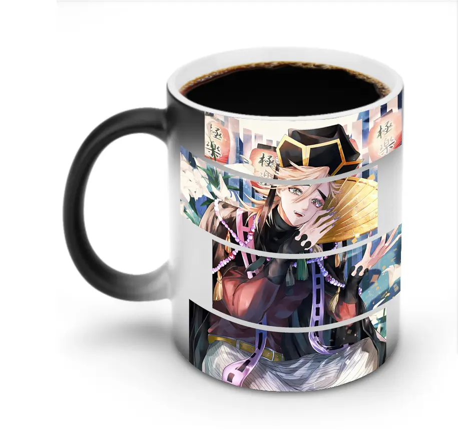 鬼滅の刃 グッズ,童磨 - 変色マグカップ ・ セラミック ・ 熱転写プリント ・ 耐久性 高品質 ・ ギフト・自宅用 コーヒー お茶