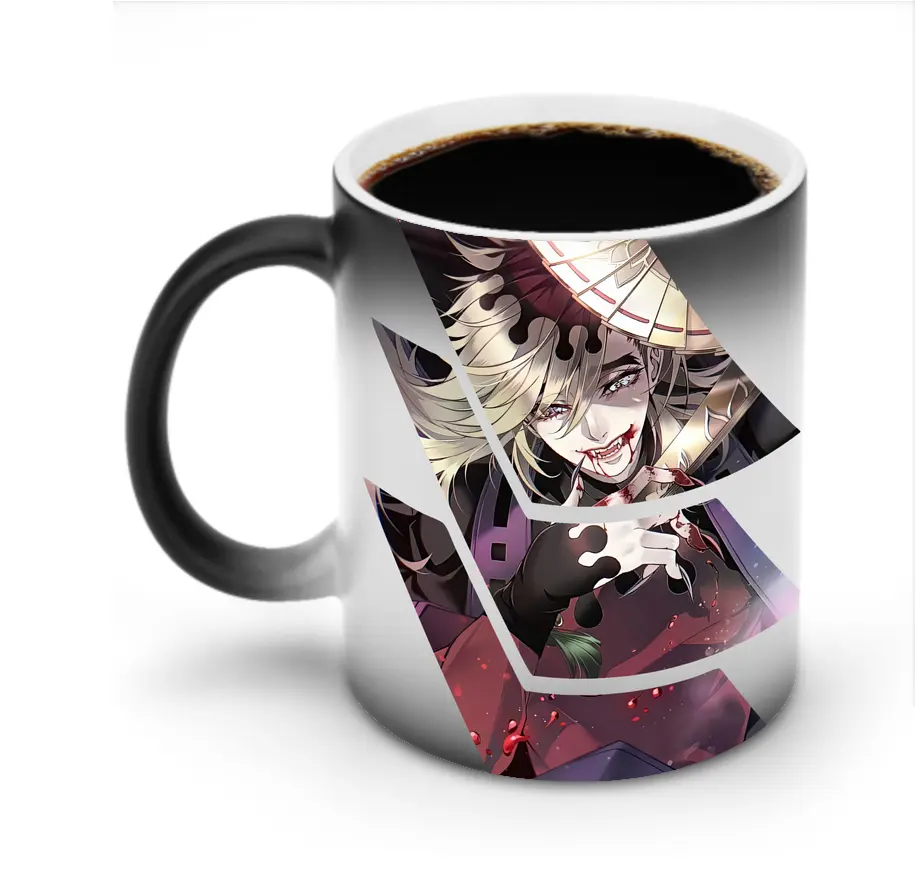 鬼滅の刃 グッズ,童磨 - 変色マグカップ ・ セラミック ・ 熱転写プリント ・ 耐久性 高品質 ・ ギフト・自宅用 コーヒー お茶