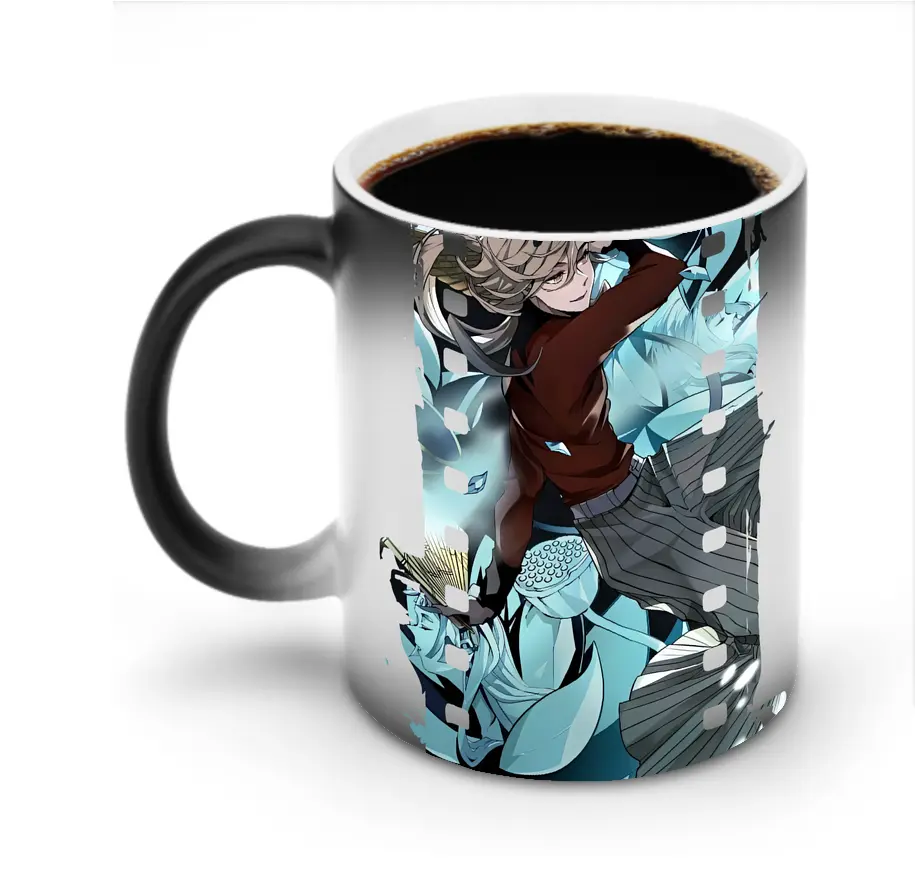 鬼滅の刃 グッズ,童磨 - 変色マグカップ ・ セラミック ・ 熱転写プリント ・ 耐久性 高品質 ・ ギフト・自宅用 コーヒー お茶