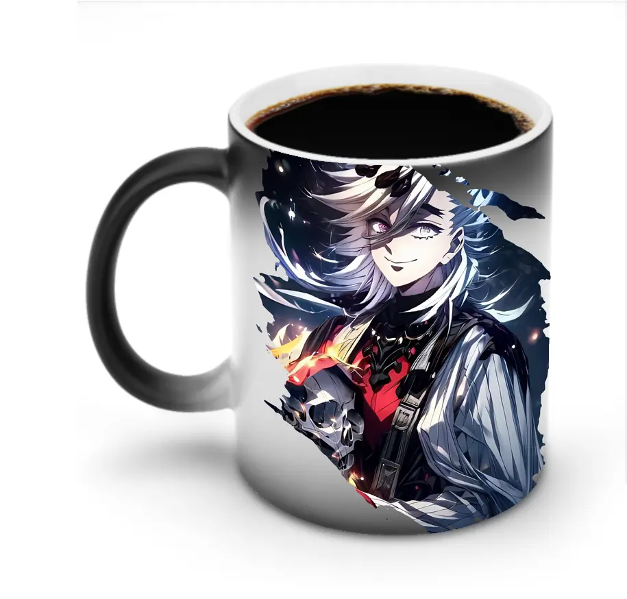 鬼滅の刃 グッズ,童磨 - 変色マグカップ ・ セラミック ・ 熱転写プリント ・ 耐久性 高品質 ・ ギフト・自宅用 コーヒー お茶