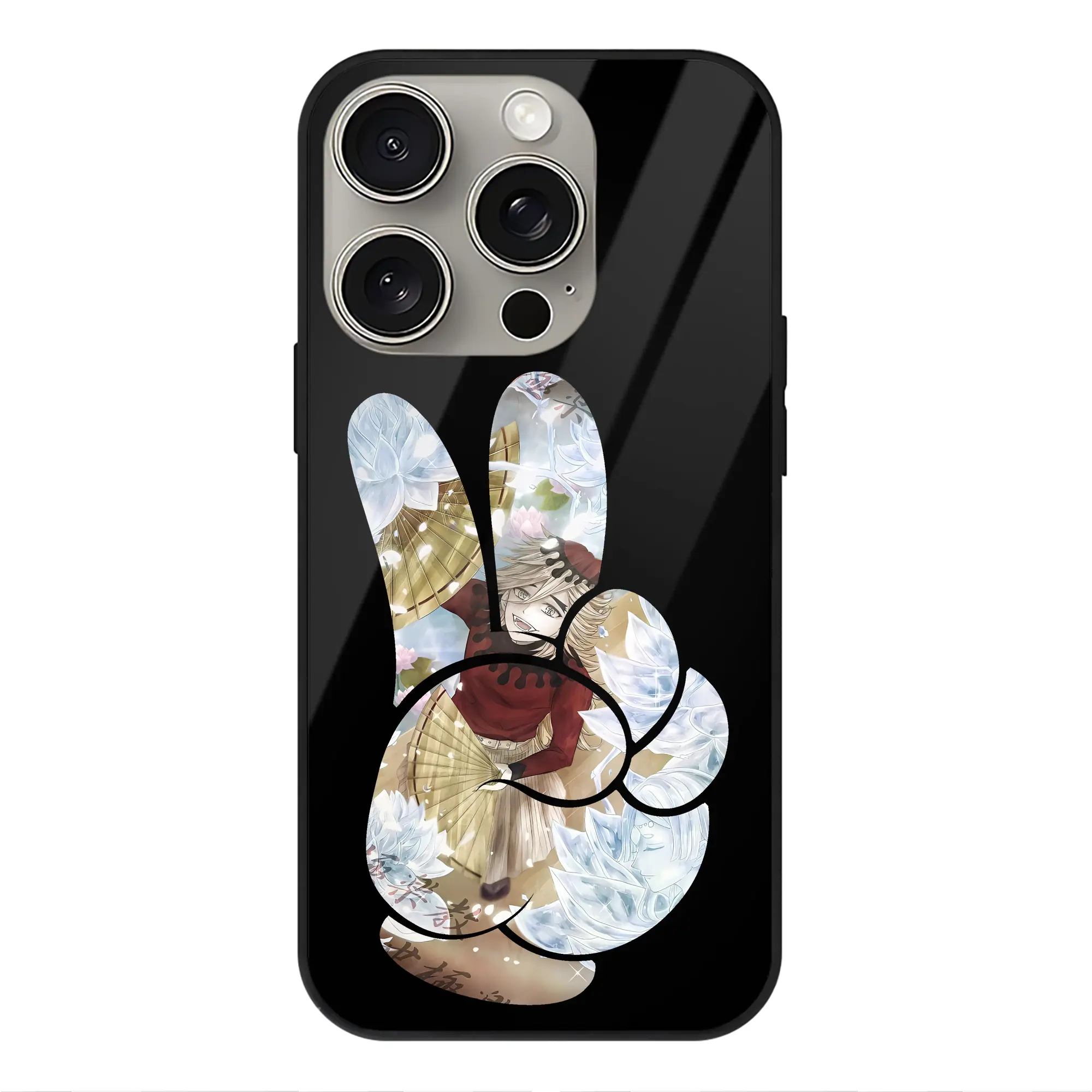 鬼滅の刃 グッズ,童磨 - IPhone15Pro対応 ・ スマホケース ・ 背面ガラス ・ TPU+強化ガラス ・ 耐衝撃 ・ 黄変防止 ・ ワイヤレス充電対応 ・ 3D立体ボタン