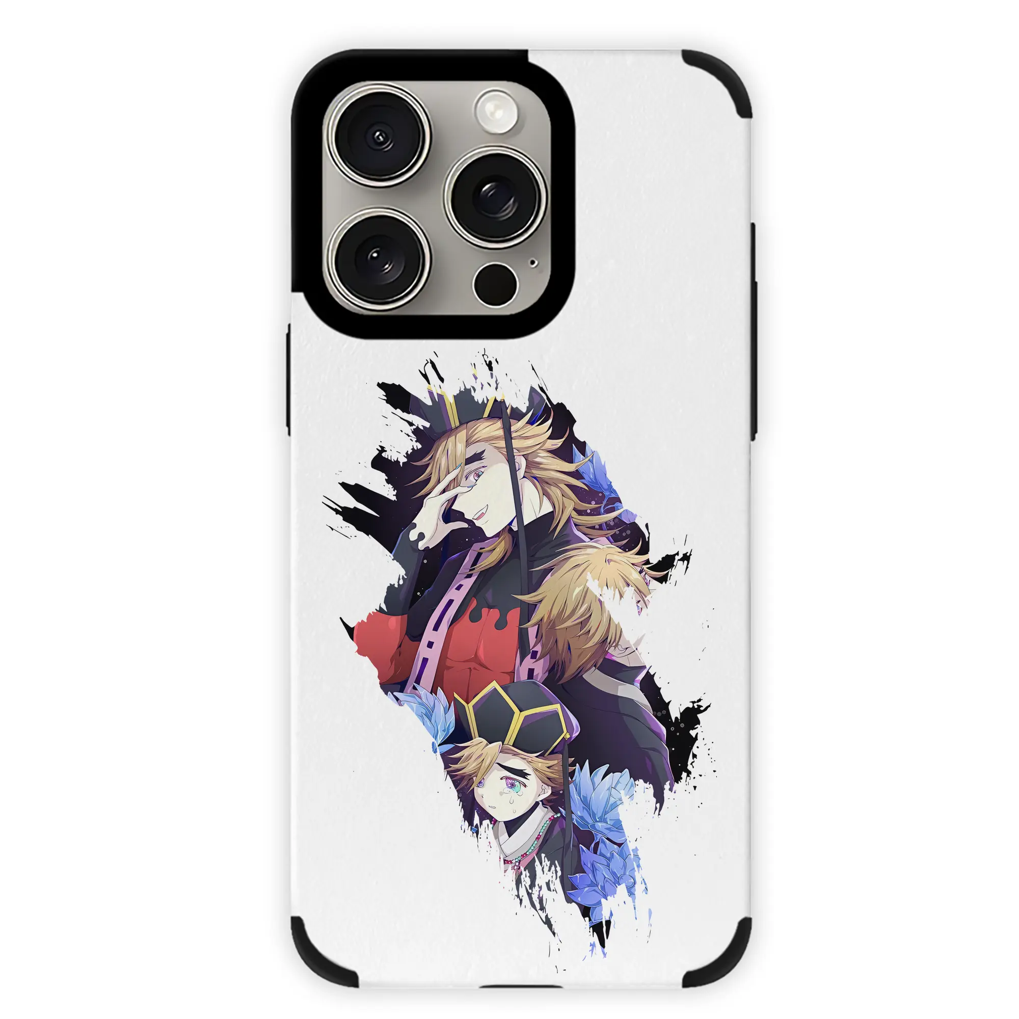 鬼滅の刃 グッズ,童磨 - IPhone15ProMax対応 ・ PUレザースマホケース ・ 耐衝撃 ・ 黄変防止 ・ 360度全面保護 ・ 柔らか手触り ・ 3D立体ボタン