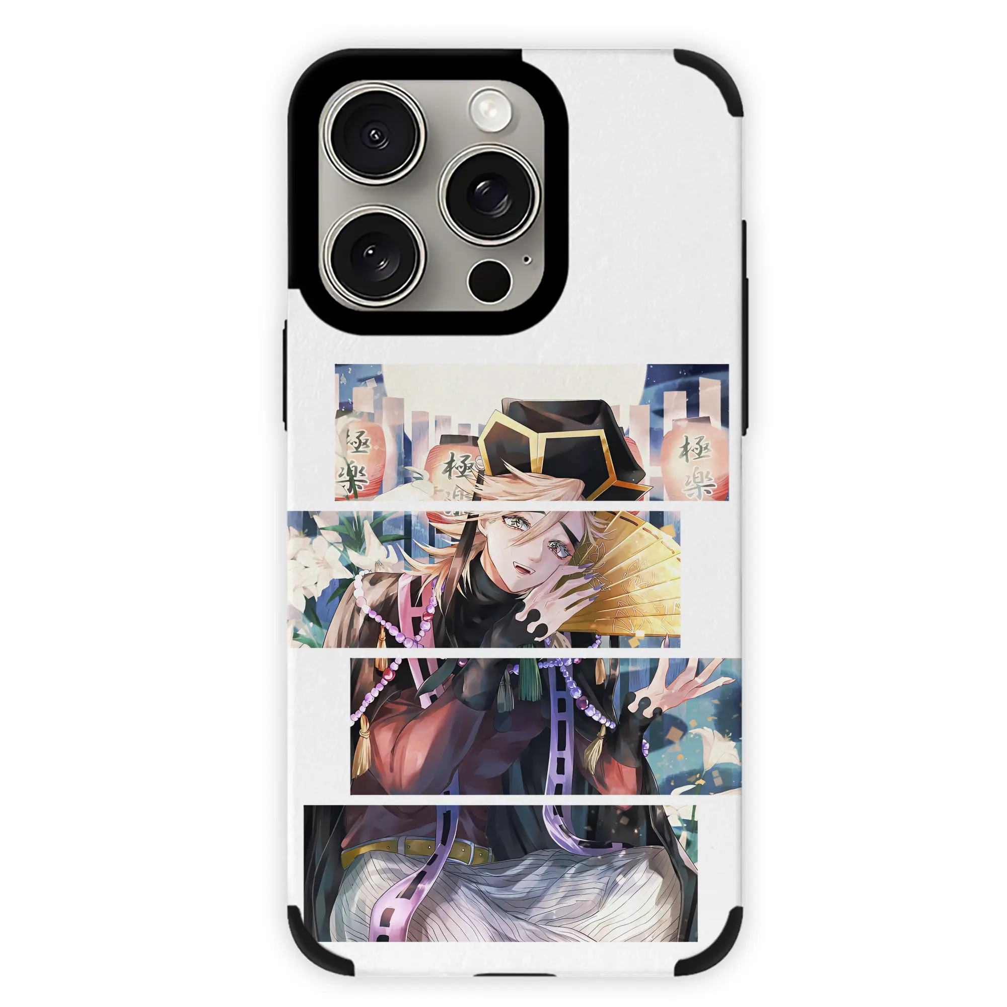 鬼滅の刃 グッズ,童磨 - IPhone15ProMax対応 ・ PUレザースマホケース ・ 耐衝撃 ・ 黄変防止 ・ 360度全面保護 ・ 柔らか手触り ・ 3D立体ボタン