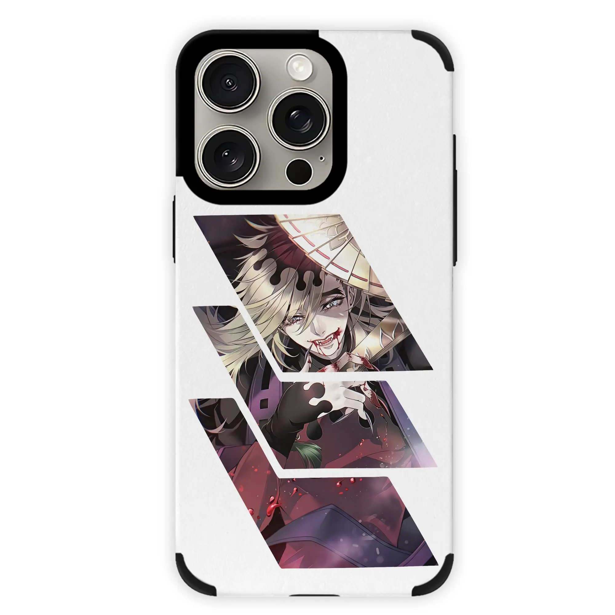 鬼滅の刃 グッズ,童磨 - IPhone15ProMax対応 ・ PUレザースマホケース ・ 耐衝撃 ・ 黄変防止 ・ 360度全面保護 ・ 柔らか手触り ・ 3D立体ボタン